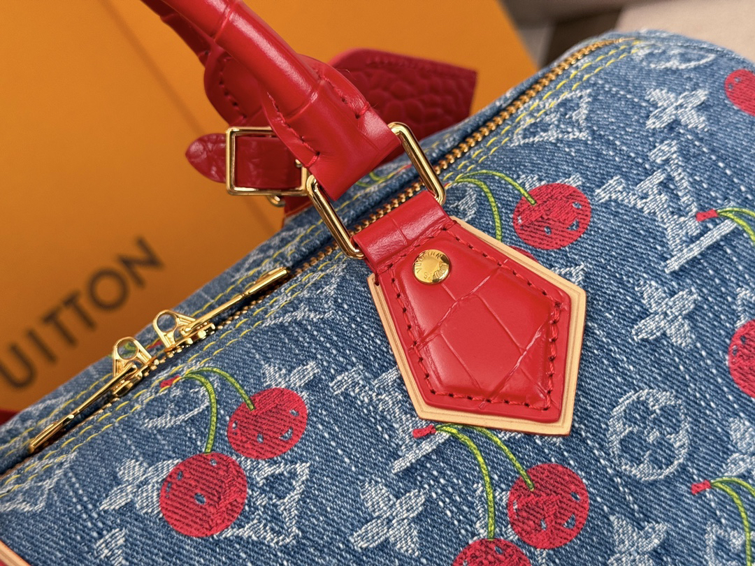 Louis Vuitton x Takashi Murakami Monogram Denim Cherry Bag M87627 - Image 6