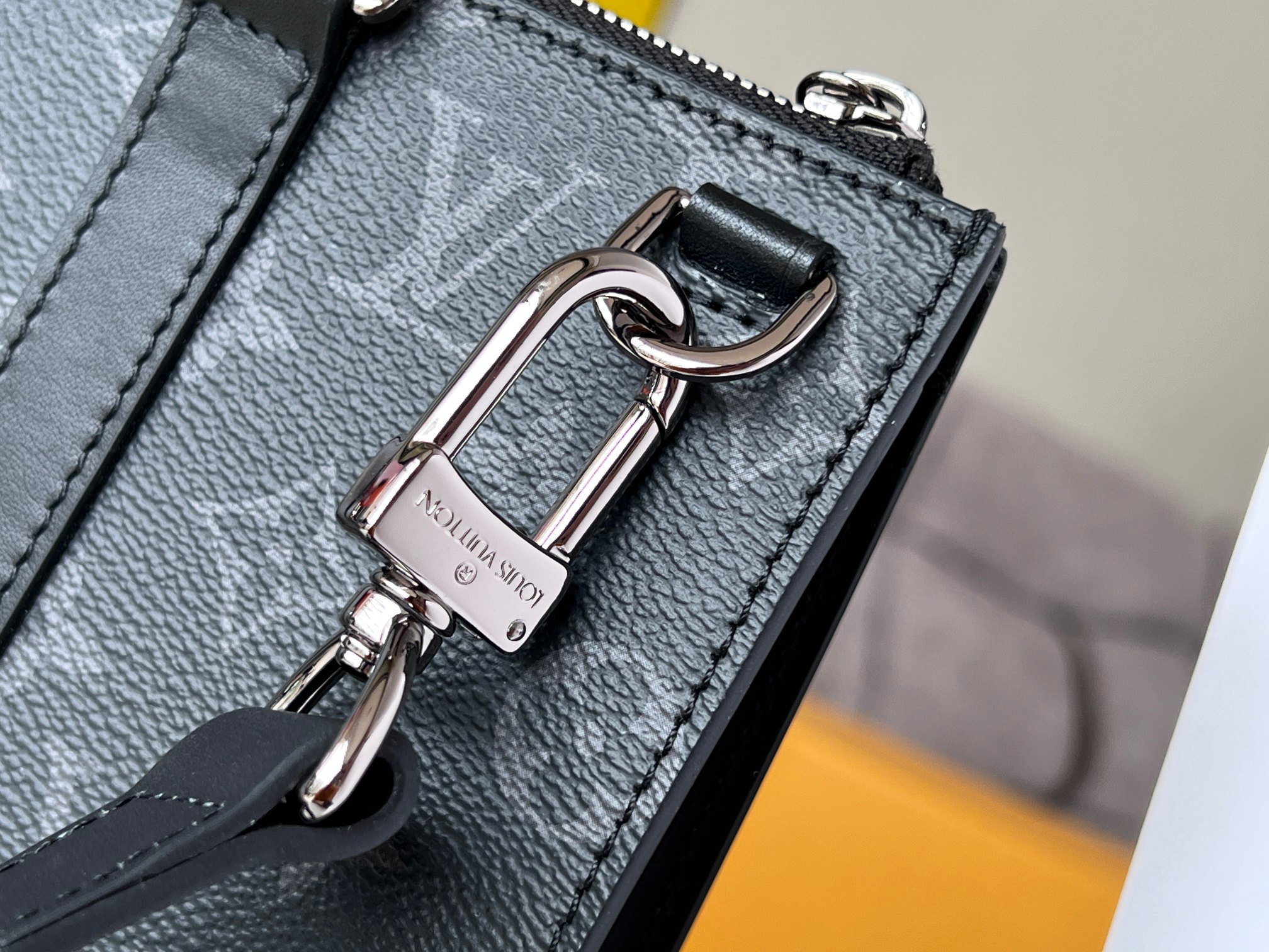 Louis Vuitton Sac Plat Crossbody Bag M46098 in Black Monogram Eclipse Canvas - Image 6