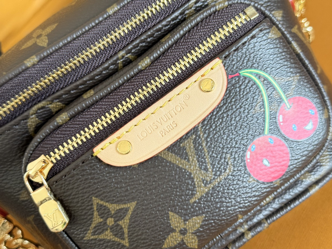 Louis Vuitton x Takashi Murakami Mini Bumbag in Cherry Monogram Canvas - Image 6