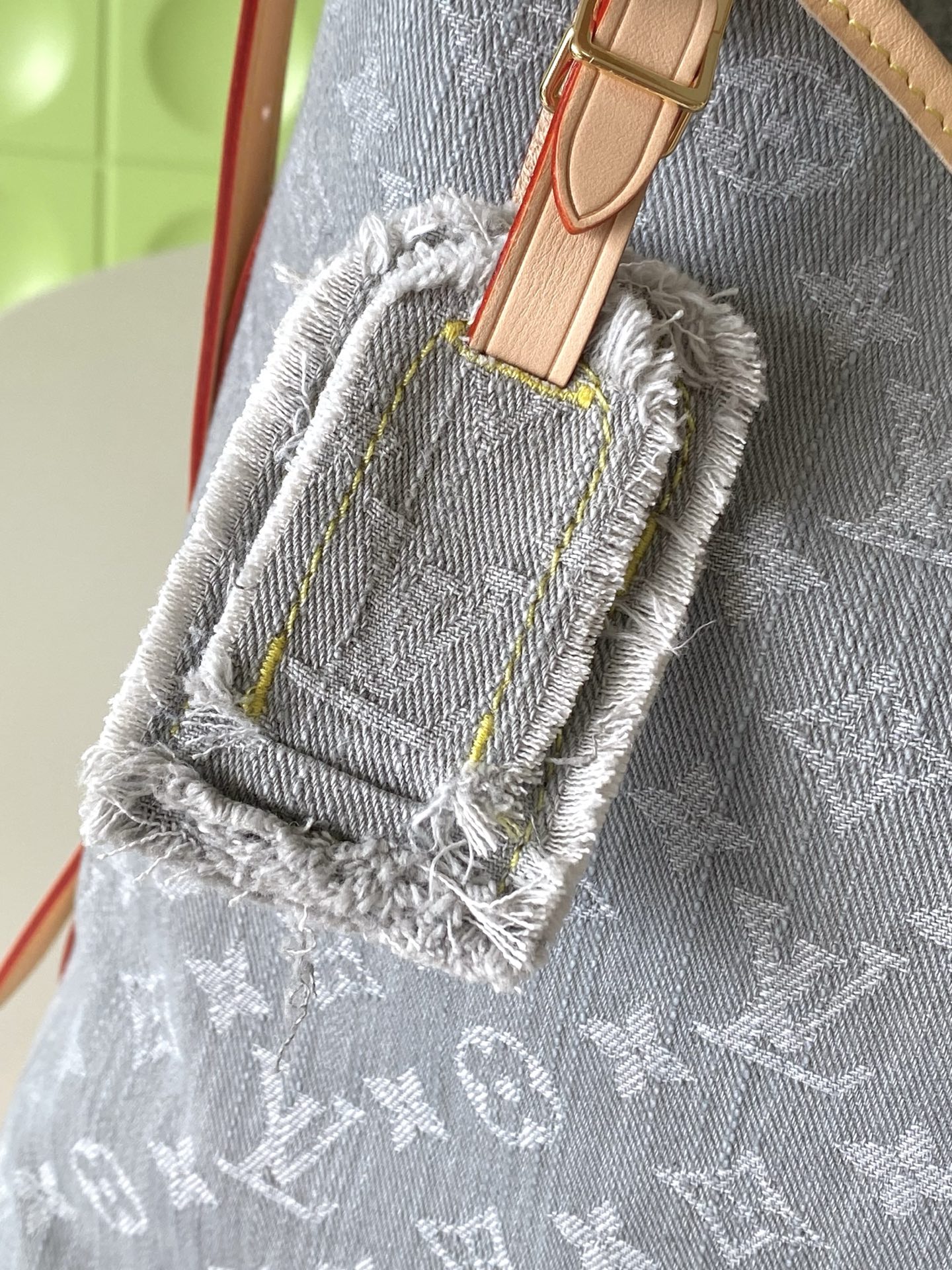 Louis Vuitton CarryAll Medium Tote Bag in Gray Denim - Image 6
