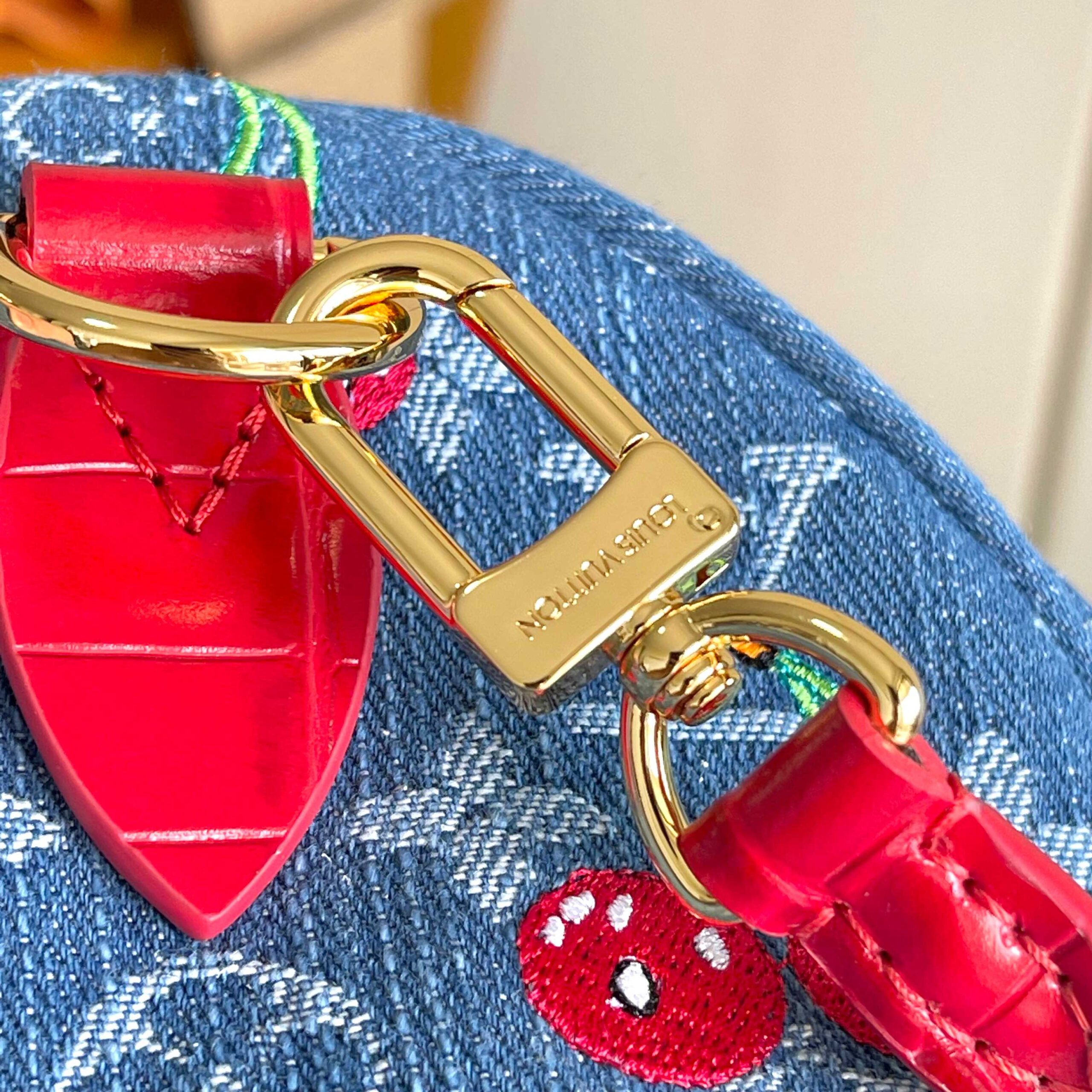 Louis Vuitton x Takashi Murakami Monogram Denim Cherry Crossbody Bag - Image 6