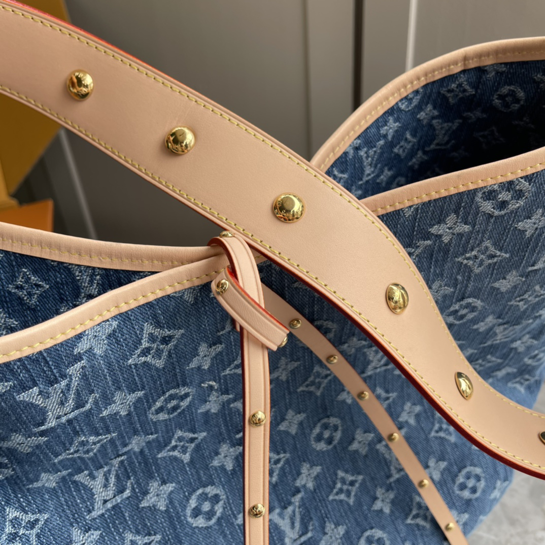 Louis Vuitton CarryAll Medium Denim Tote Bag - Image 6