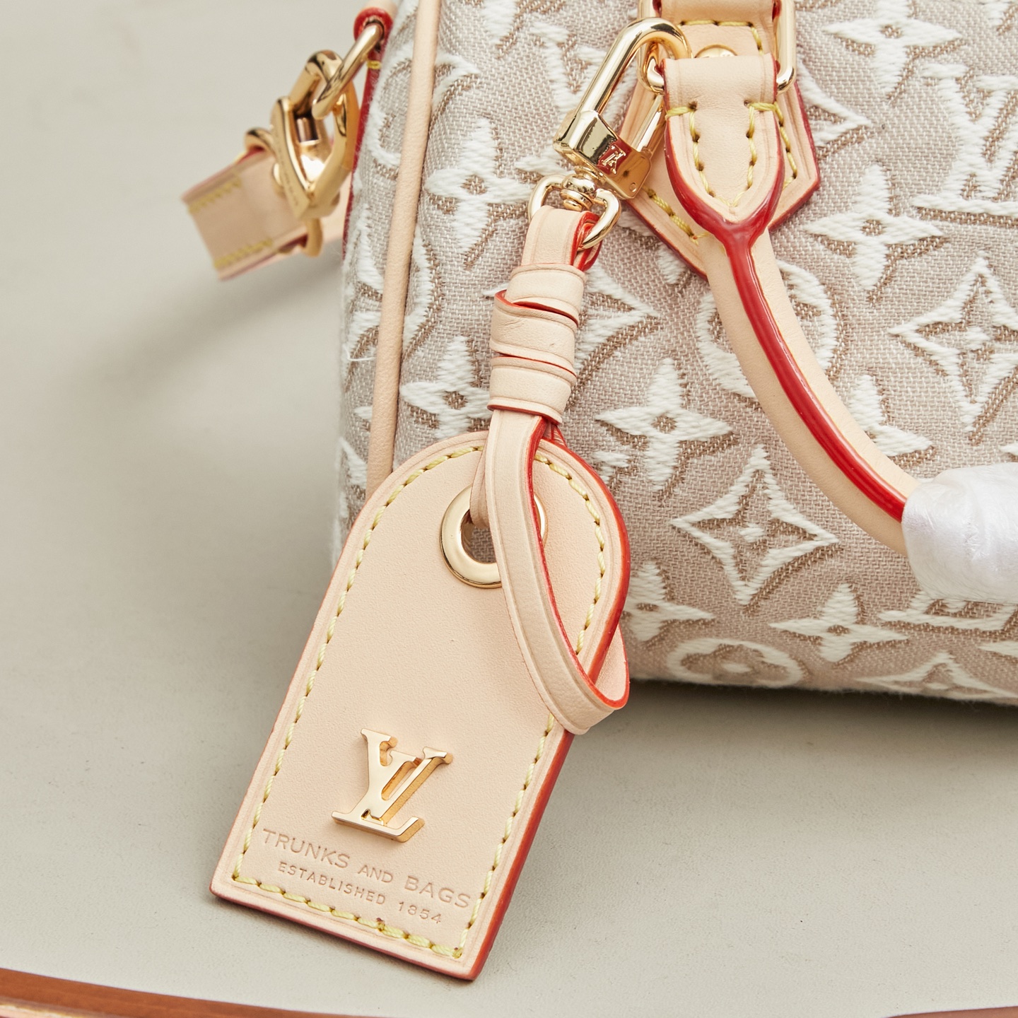 Louis Vuitton Nano Speedy Mini Handbag in White Jacquard Denim - Image 6