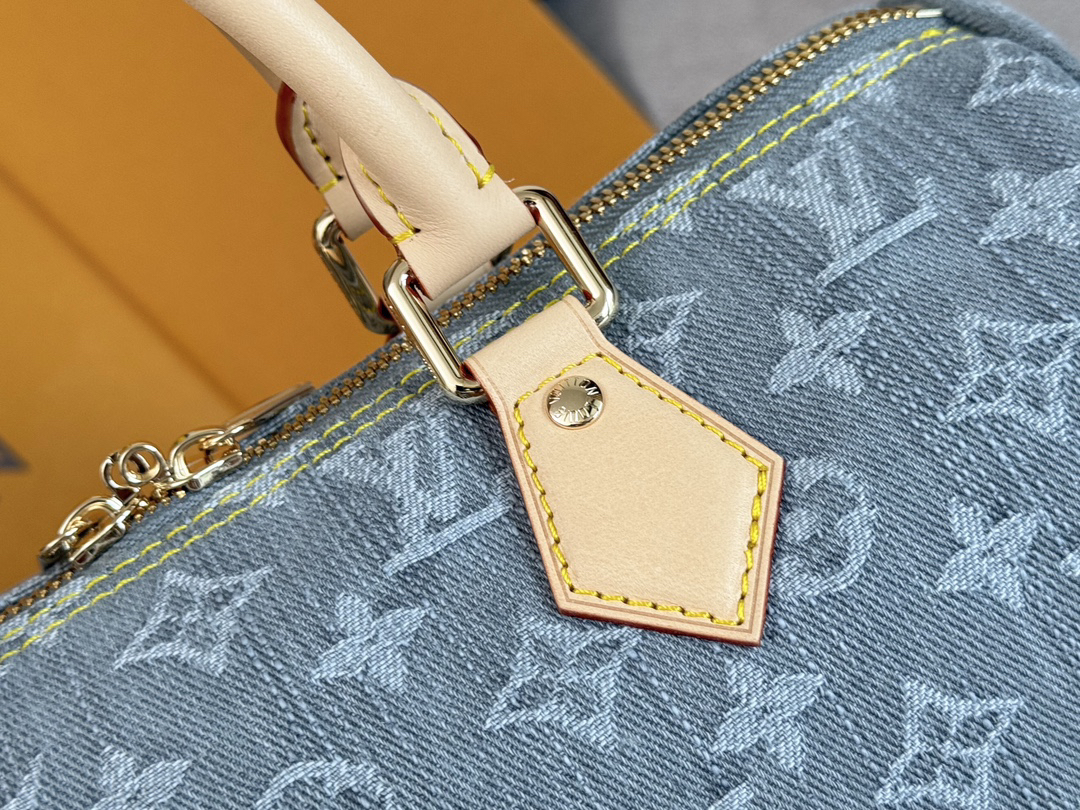 Louis Vuitton Speedy Soft 30 Denim Handbag - Image 6