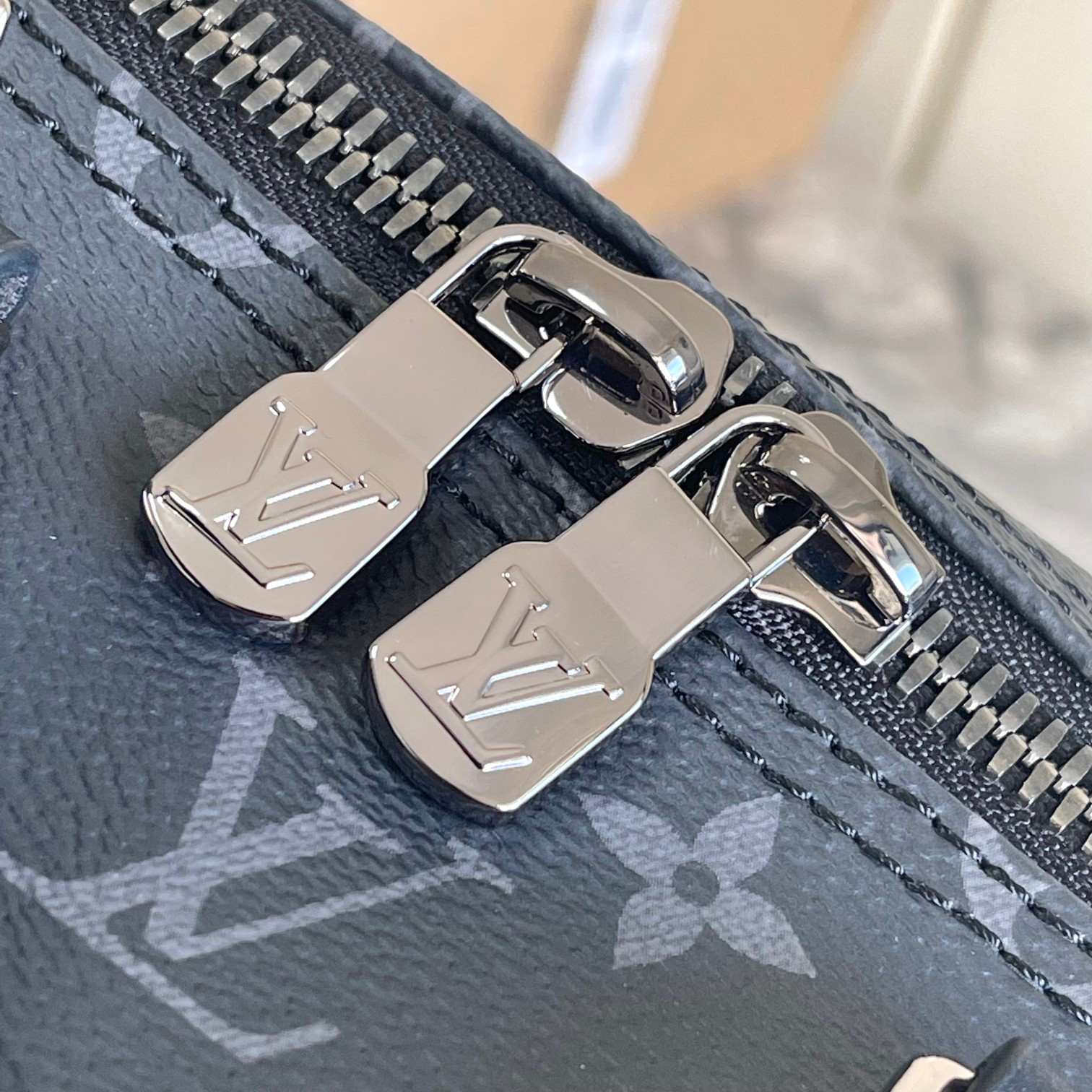 Louis Vuitton Keepall Bandouliere 35 Monogram Eclipse Travel Bag - Image 6