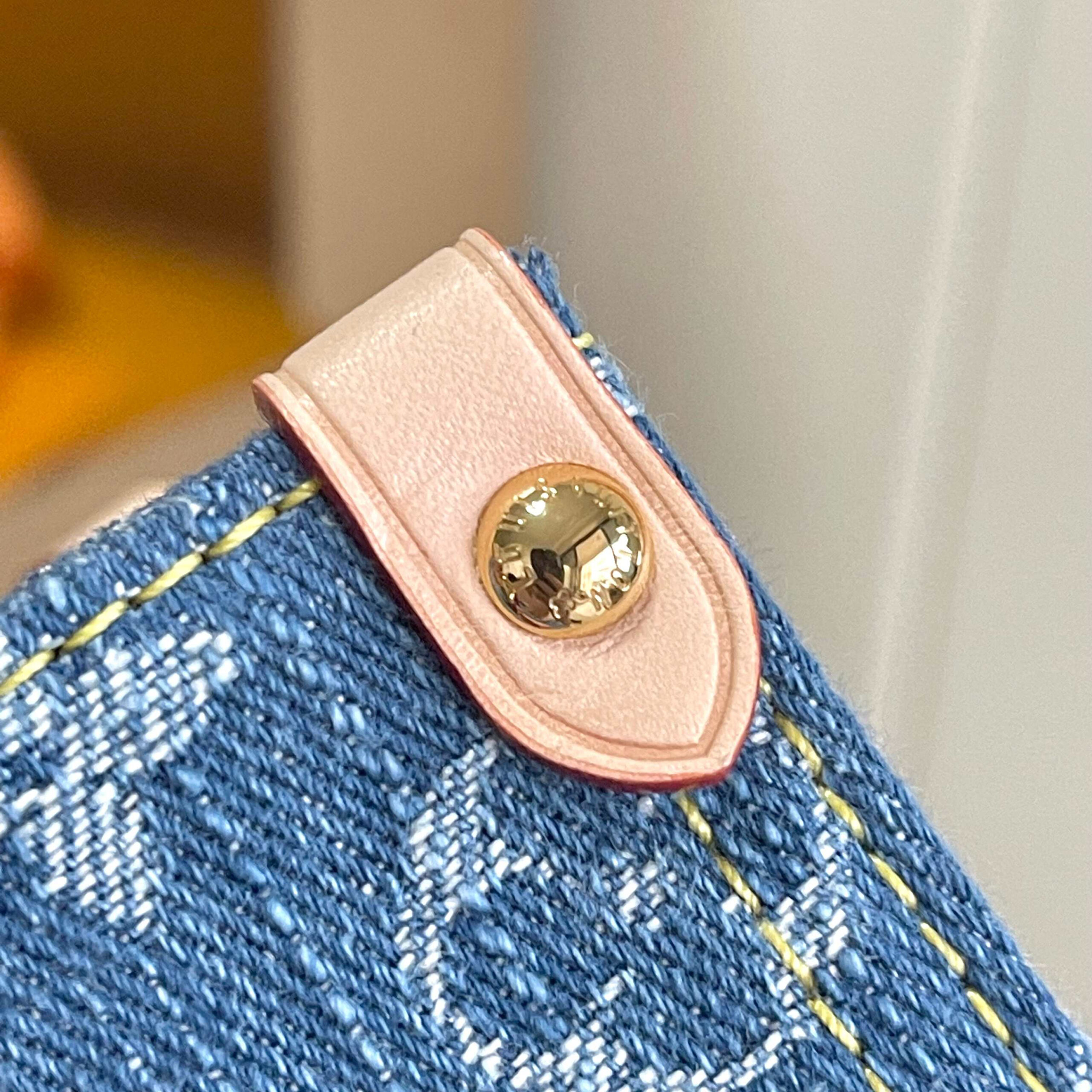 Louis Vuitton OnTheGo Small Monogram Denim Tote Bag - Image 6