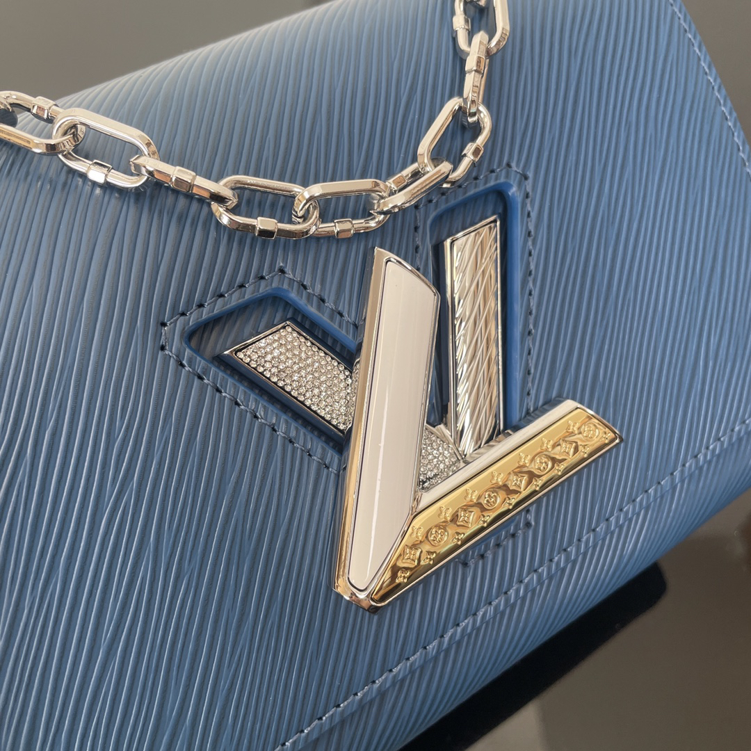 Louis Vuitton Twist PM Blue Leather Crossbody Bag - Image 6