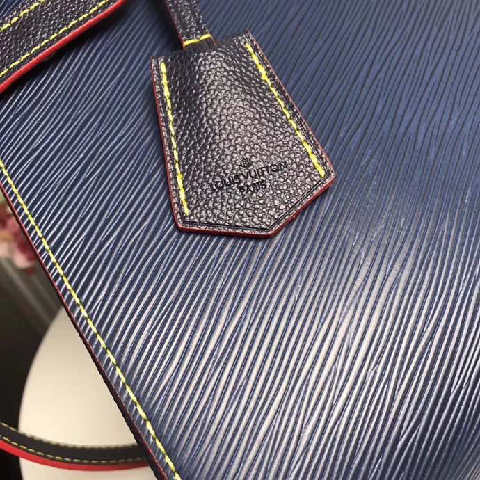 Louis Vuitton Twist Tote Blue Leather Bag M54810 - Image 6