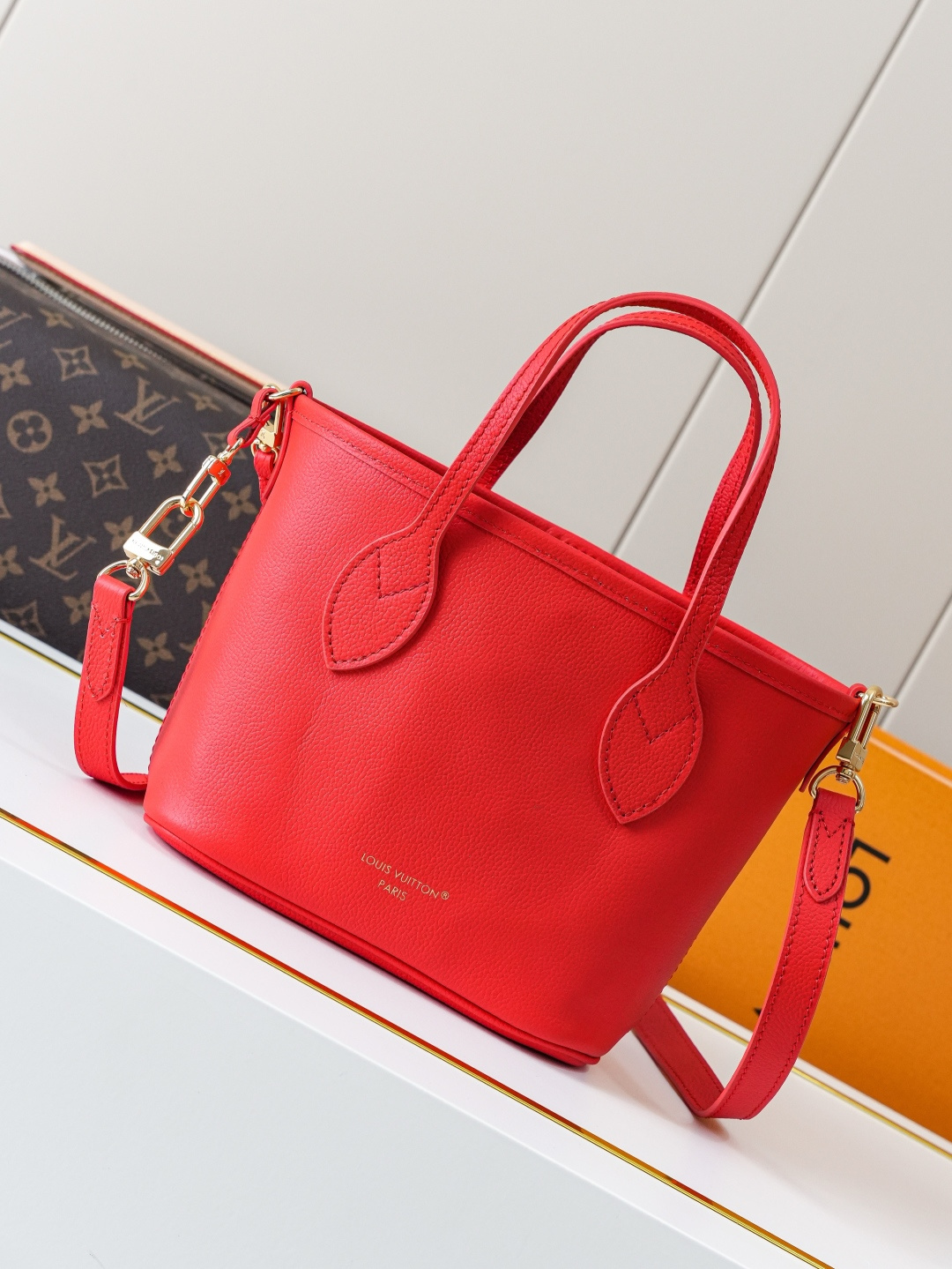 Louis Vuitton Neverfull Inside Out BB Monogram Cherry Denim Handbag - Image 6