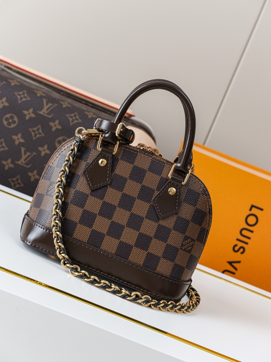 Louis Vuitton Alma Mini Customizable Top-Handle Handbag - Image 6