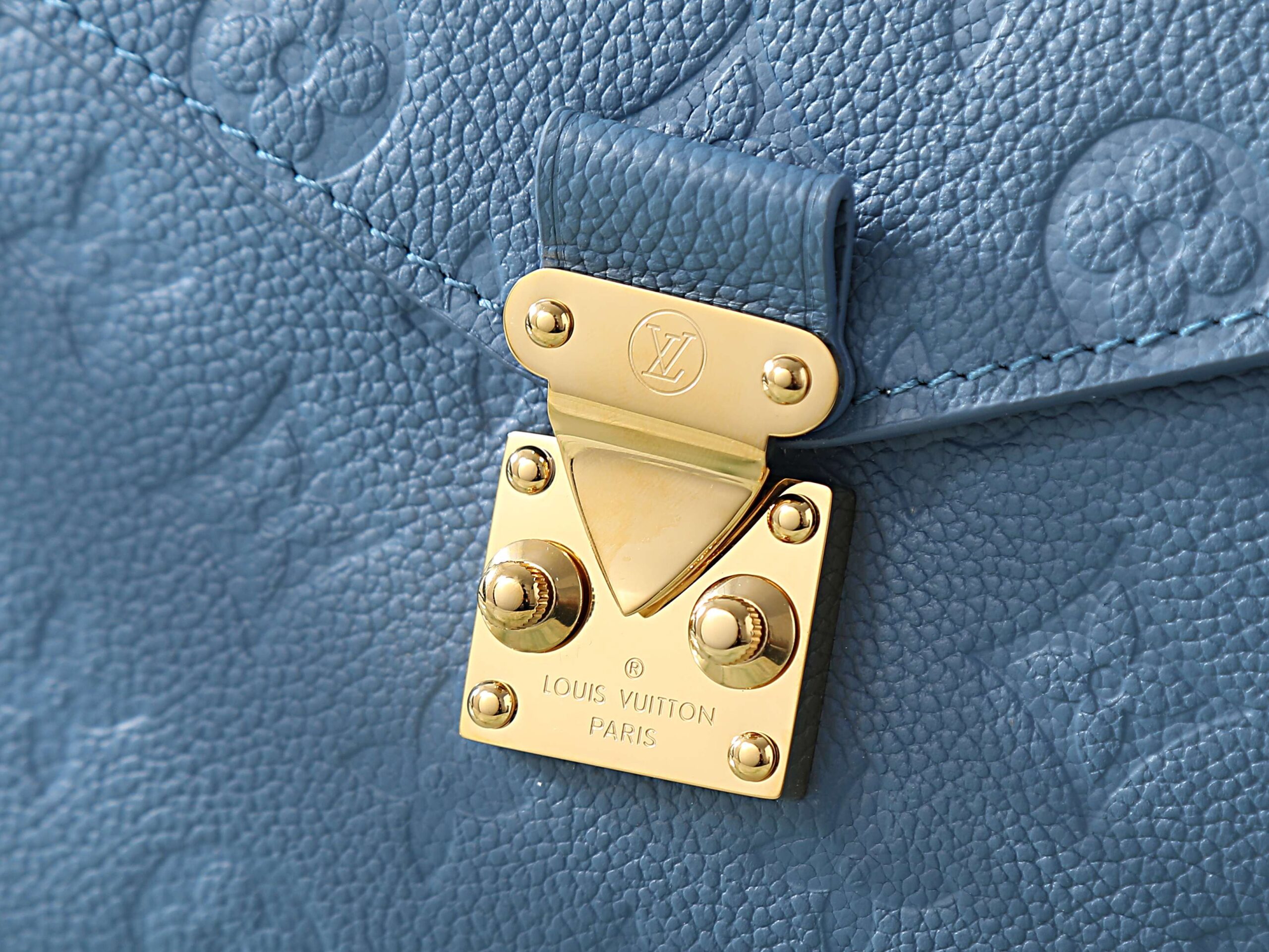 Louis Vuitton Pochette Métis Monogram Empreinte Leather Handbag - Blue - Image 6