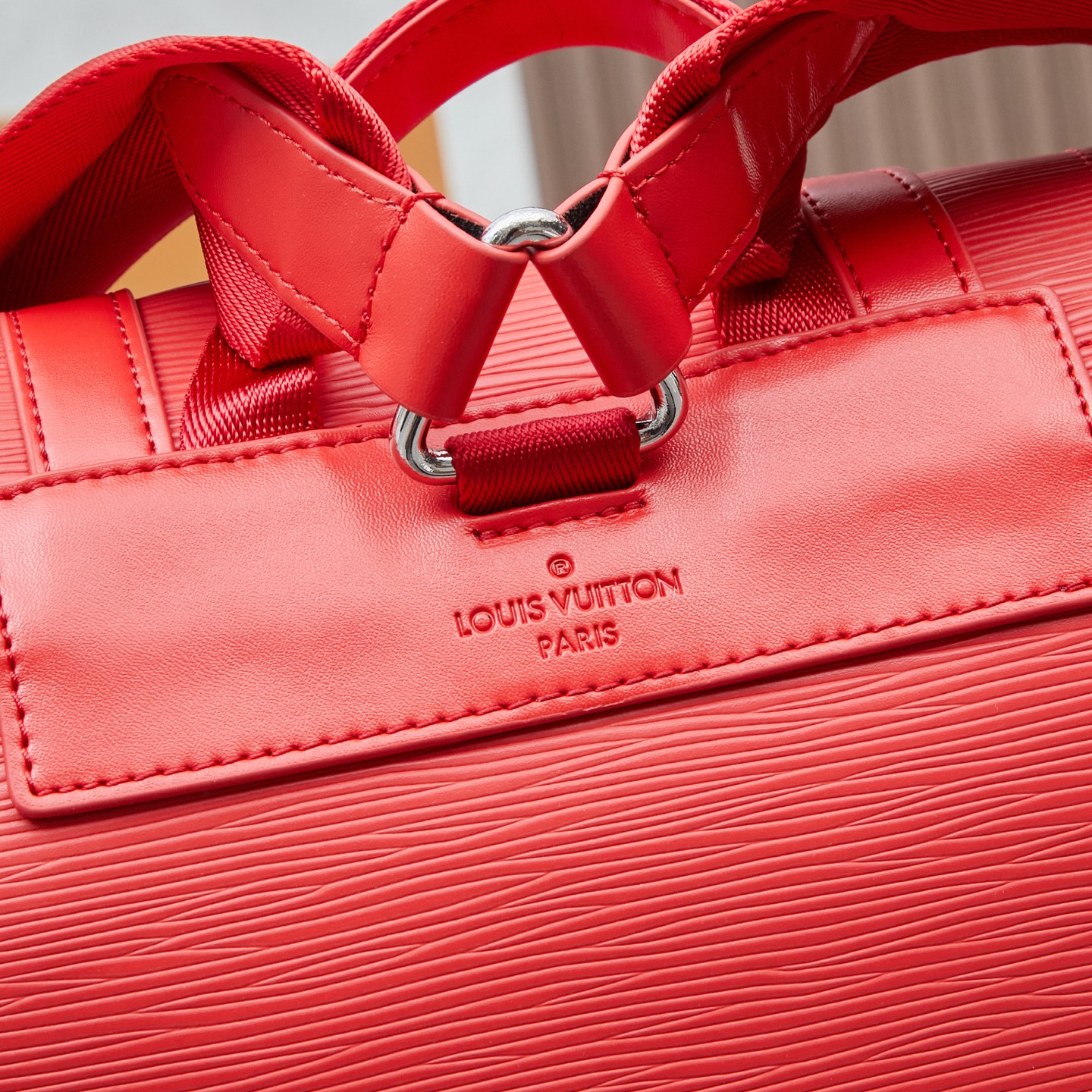 Louis Vuitton Christopher MM Backpack in Black and Red Epi Leather - Image 6
