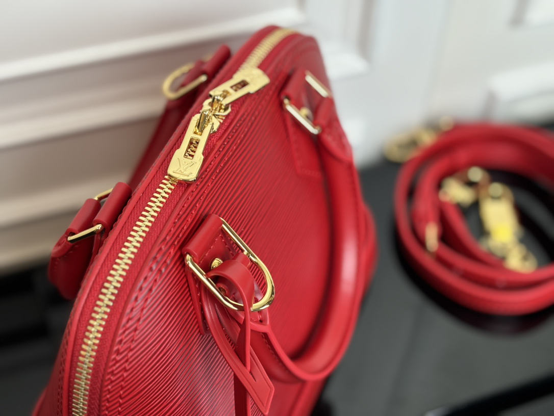 Louis Vuitton Alma BB Epi Leather Handbag - Red - Image 6