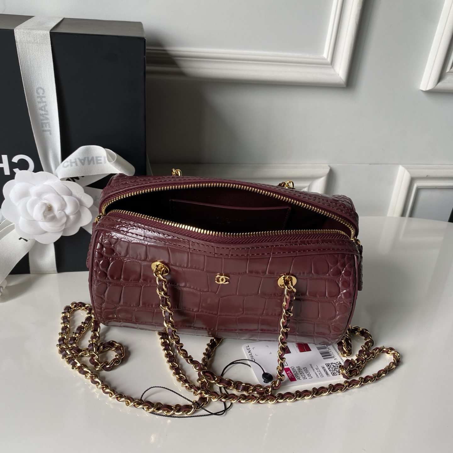 Chanel AS5390 Caviar Leather Boston Cylinder Bag - Image 6