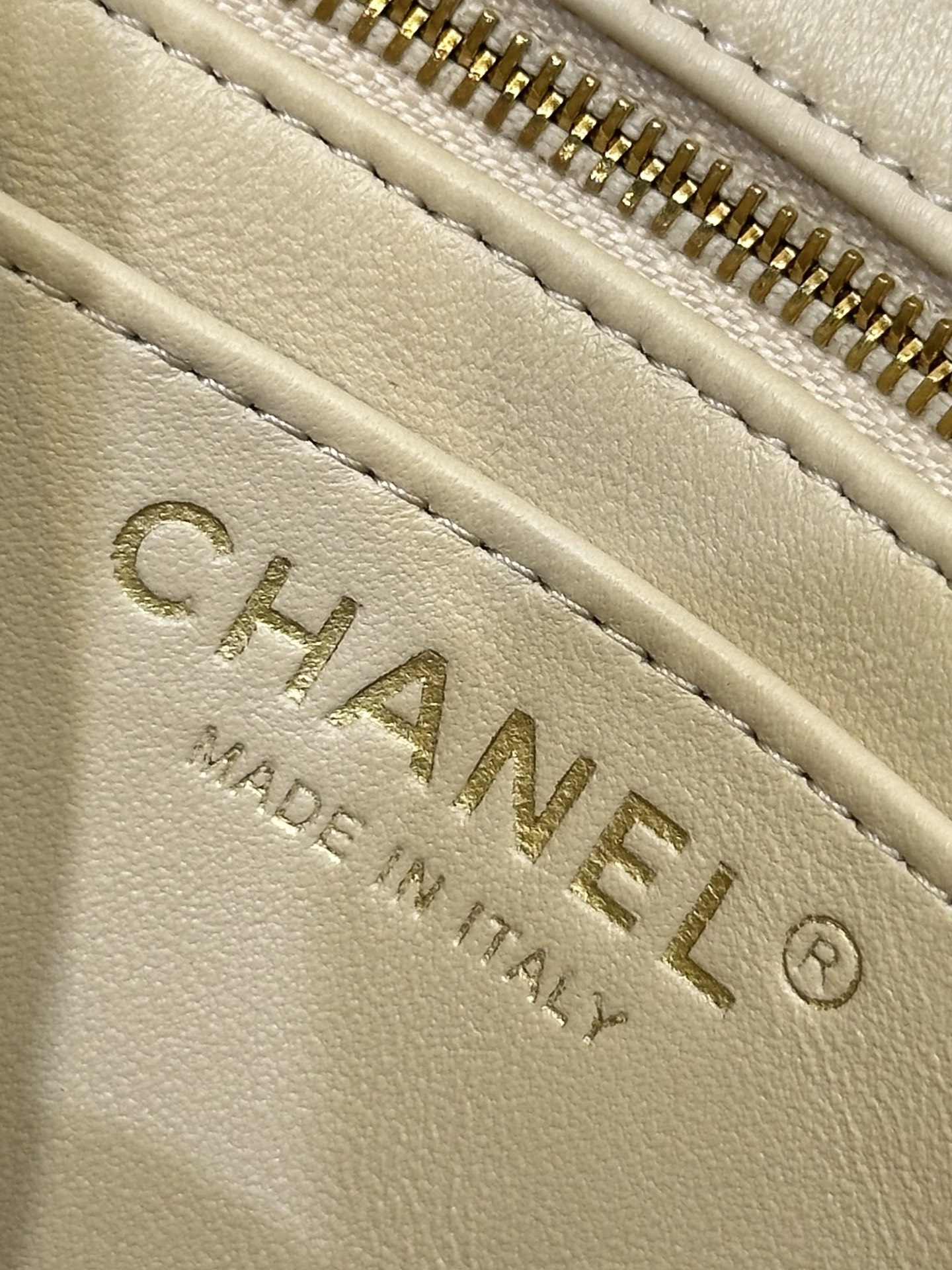 Chanel Quilted Lambskin Crossbody Bag with Gold Ball Chain - Image 6