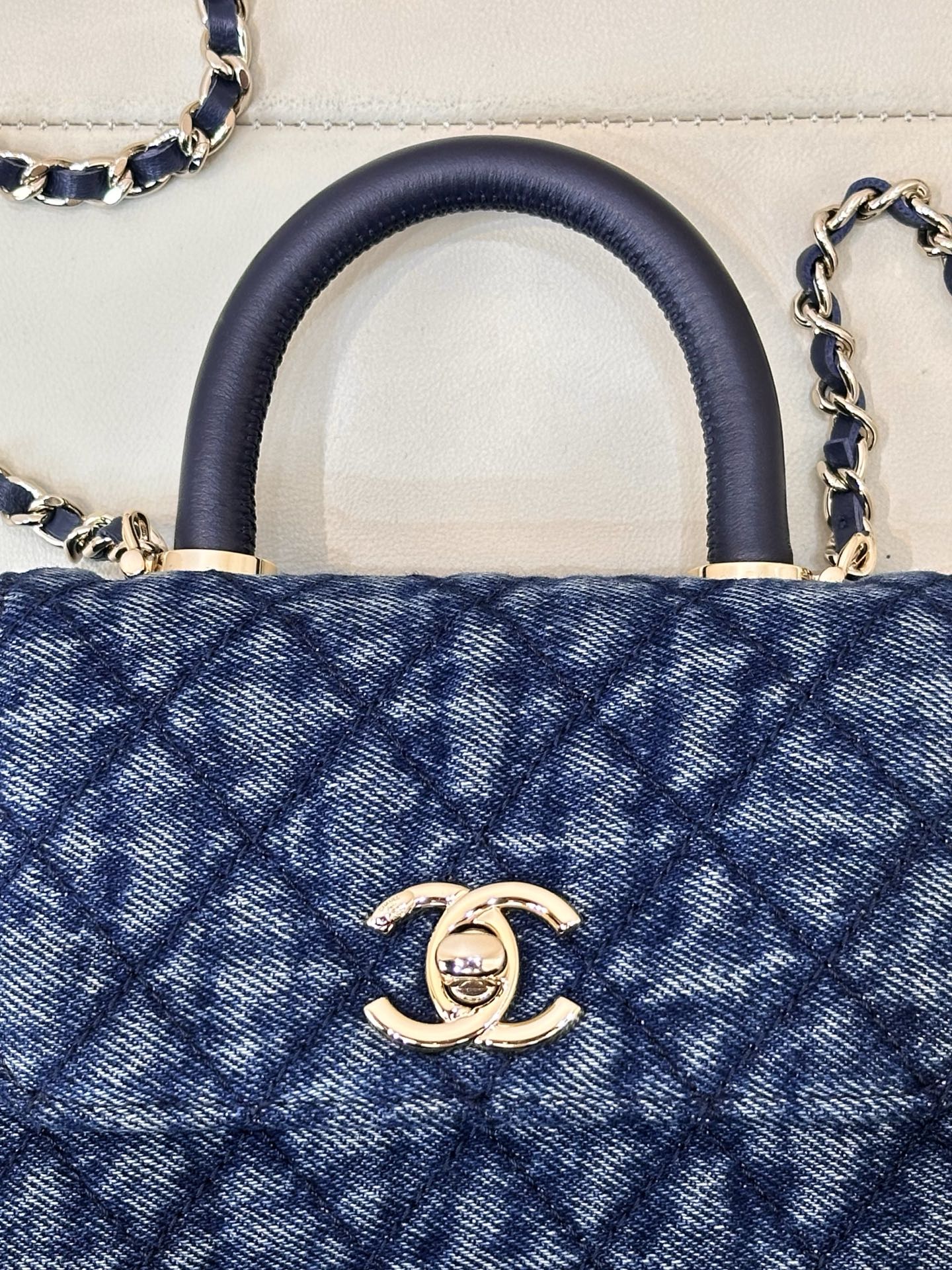 Chanel Coco Handle Mini Denim Handbag - Image 6