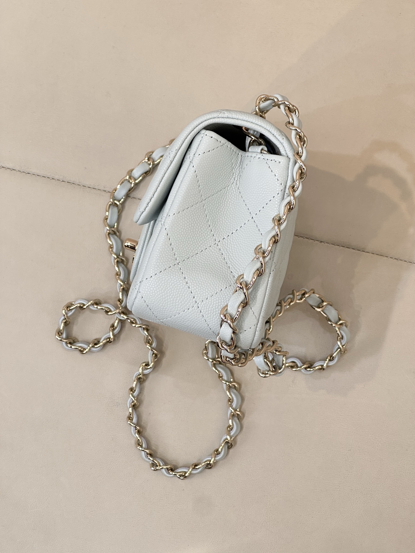 Chanel Classic Flap Bag 116 in Light Blue with Gold Hardware - Image 6