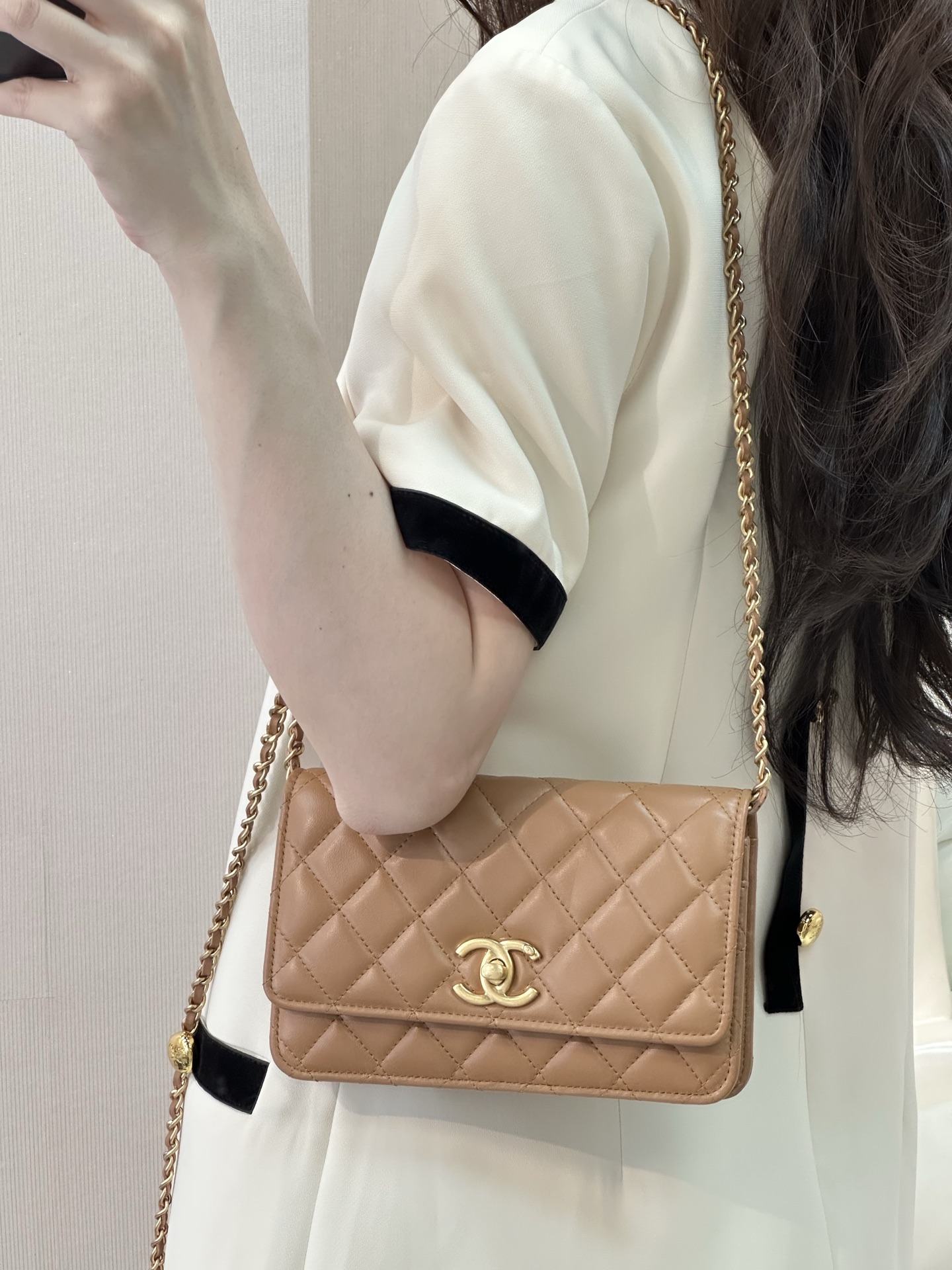 WOC Lambskin Flap Crossbody Bag - Image 6