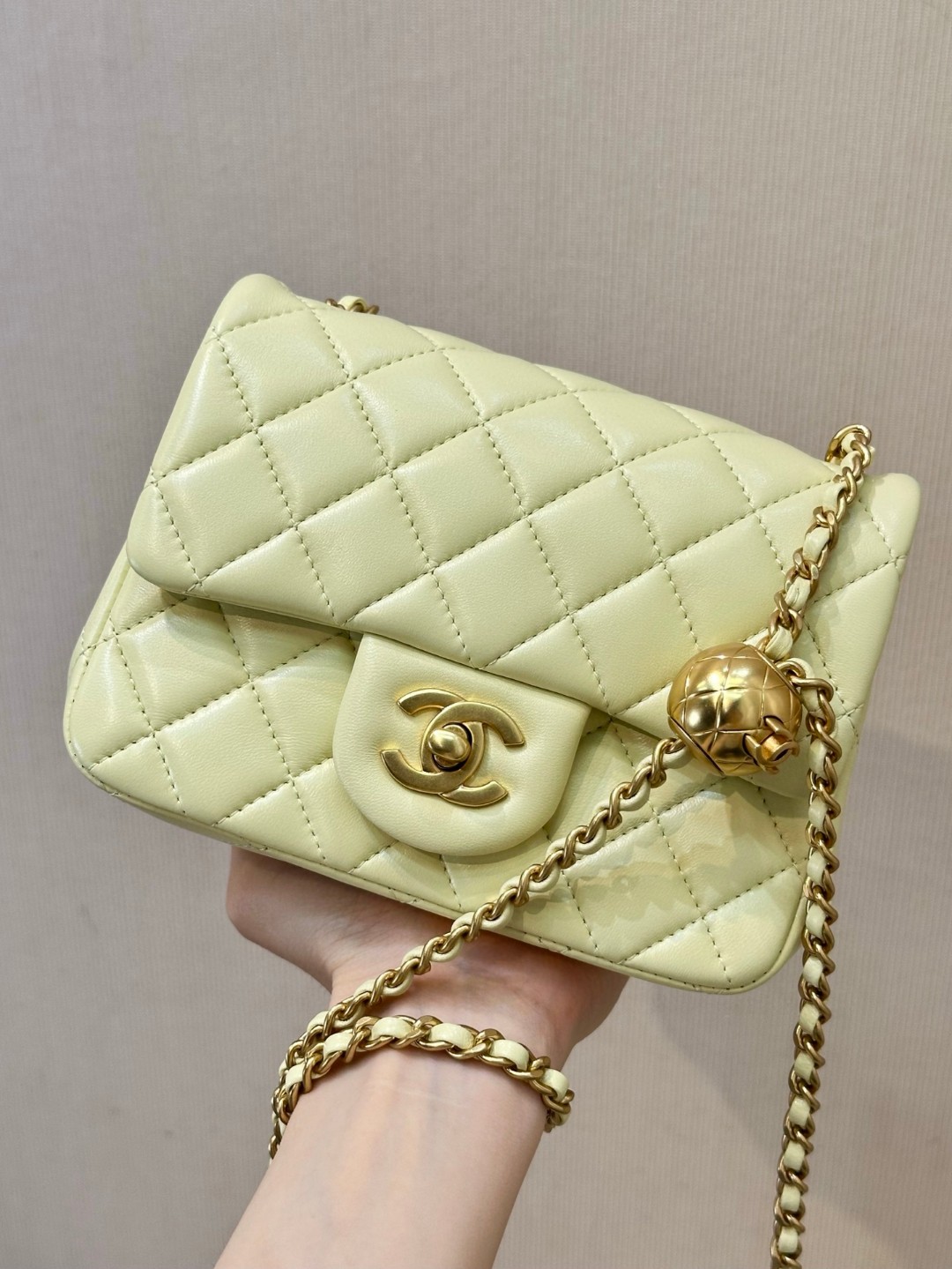 Chanel Mini Lambskin Crossbody Bag with Adjustable Chain - Image 6