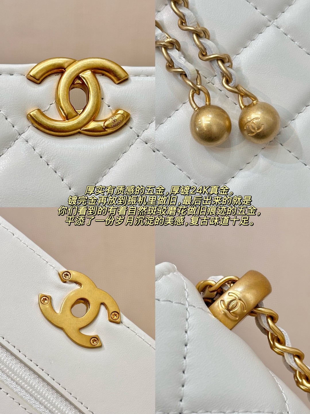 Genuine Leather Double Ball Chain WOC Crossbody Bag - Image 6