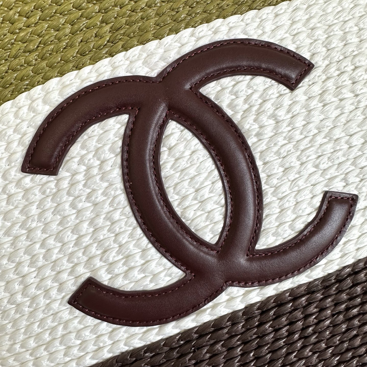 Chanel Coco Beach Color-Block Straw Tote Bag - Image 6