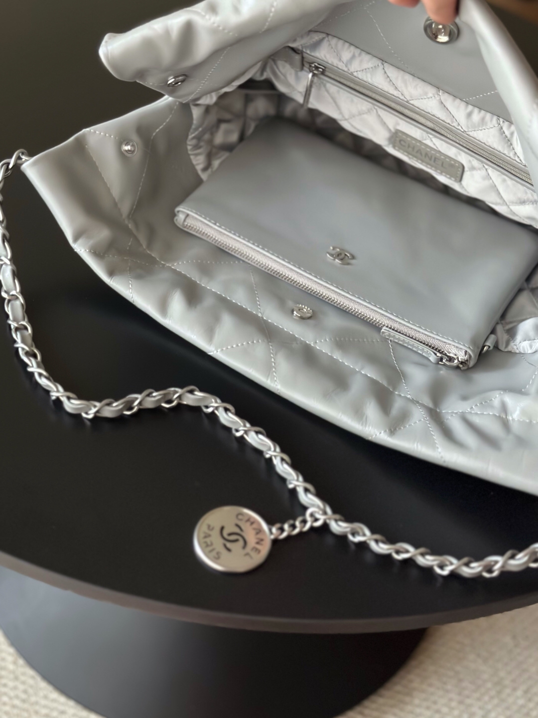 Chanel 2022 Waxed Leather Calfskin Shoulder Bag - Image 6