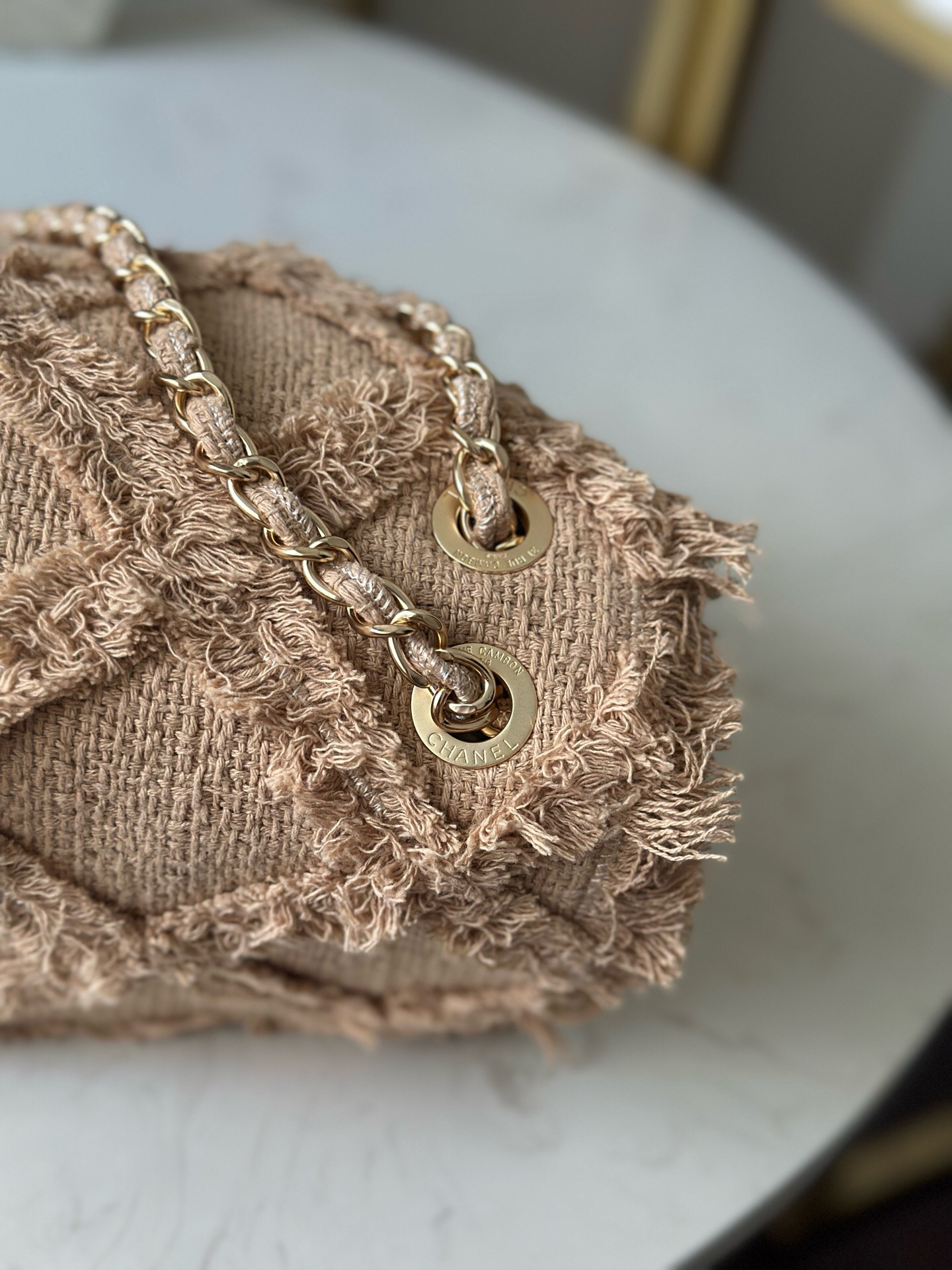 Chanel Vintage Straw Woven Fringe Bag - Image 6