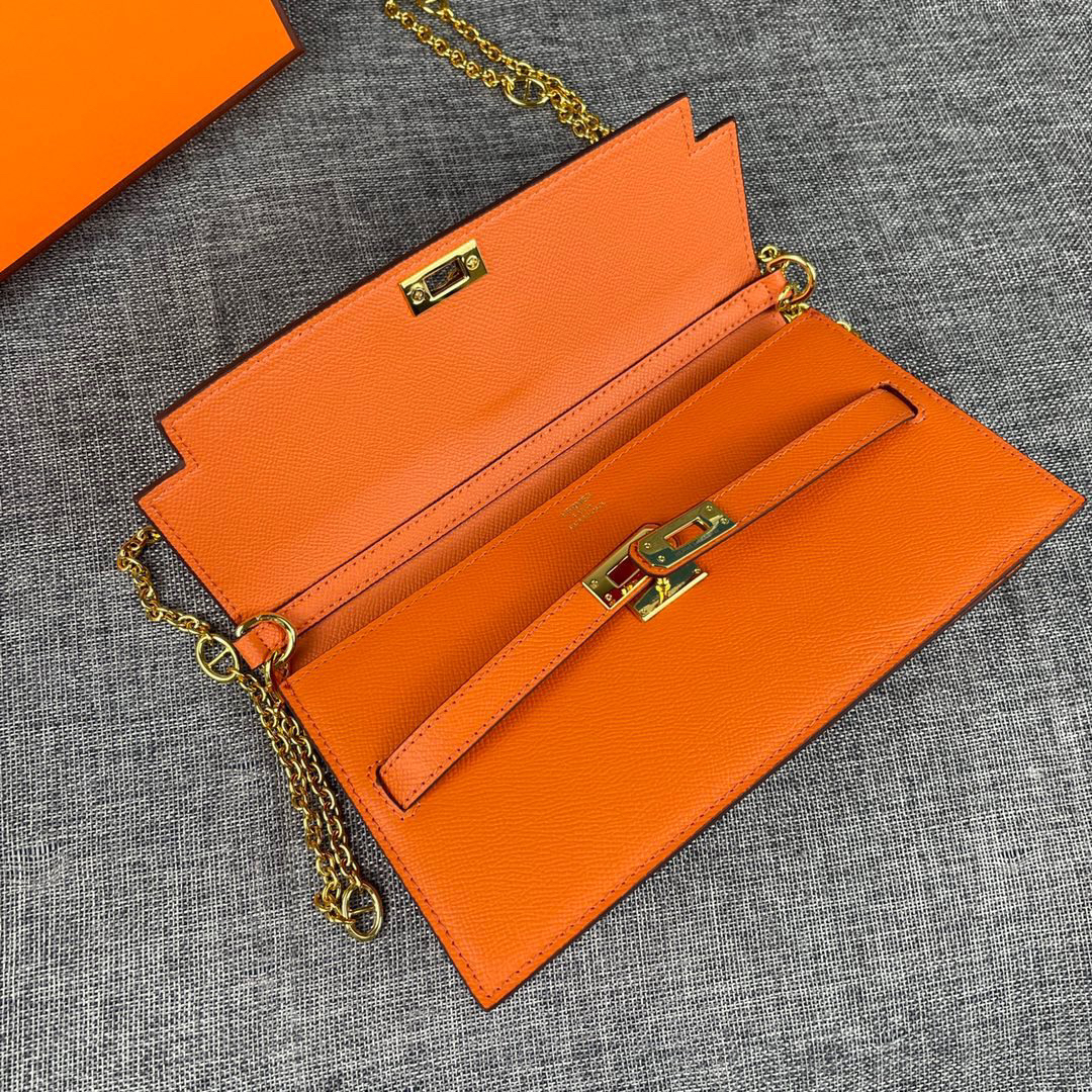 Hermès Kelly Palm-Grain Leather Crossbody Bag - Image 6