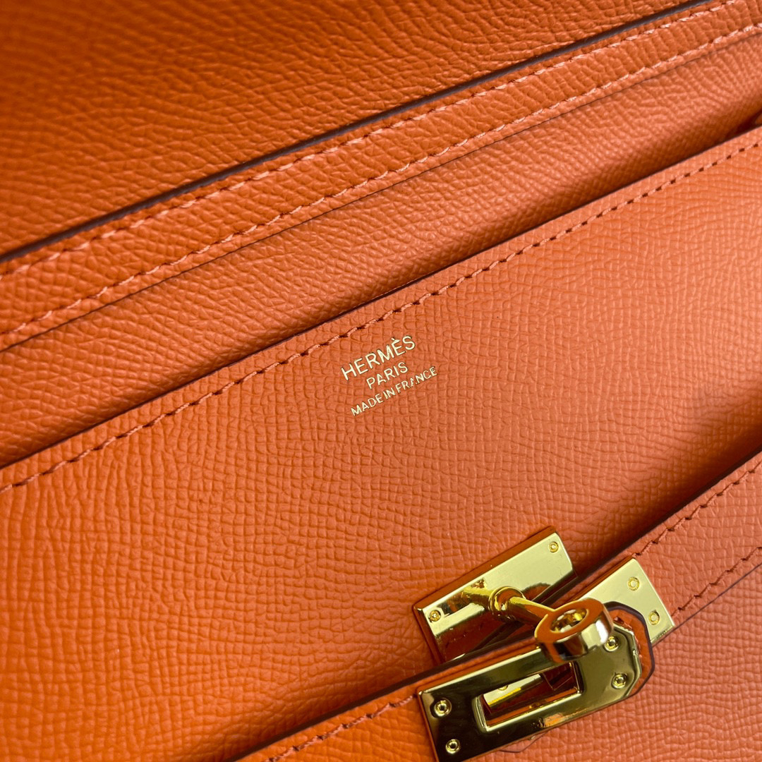 Hermes Kelly Palm-Grain Leather Shoulder Crossbody Bag - Image 6