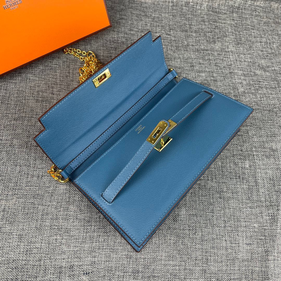 Hermès Kelly-Style Palm-Grain Leather Shoulder Crossbody Bag - Image 6