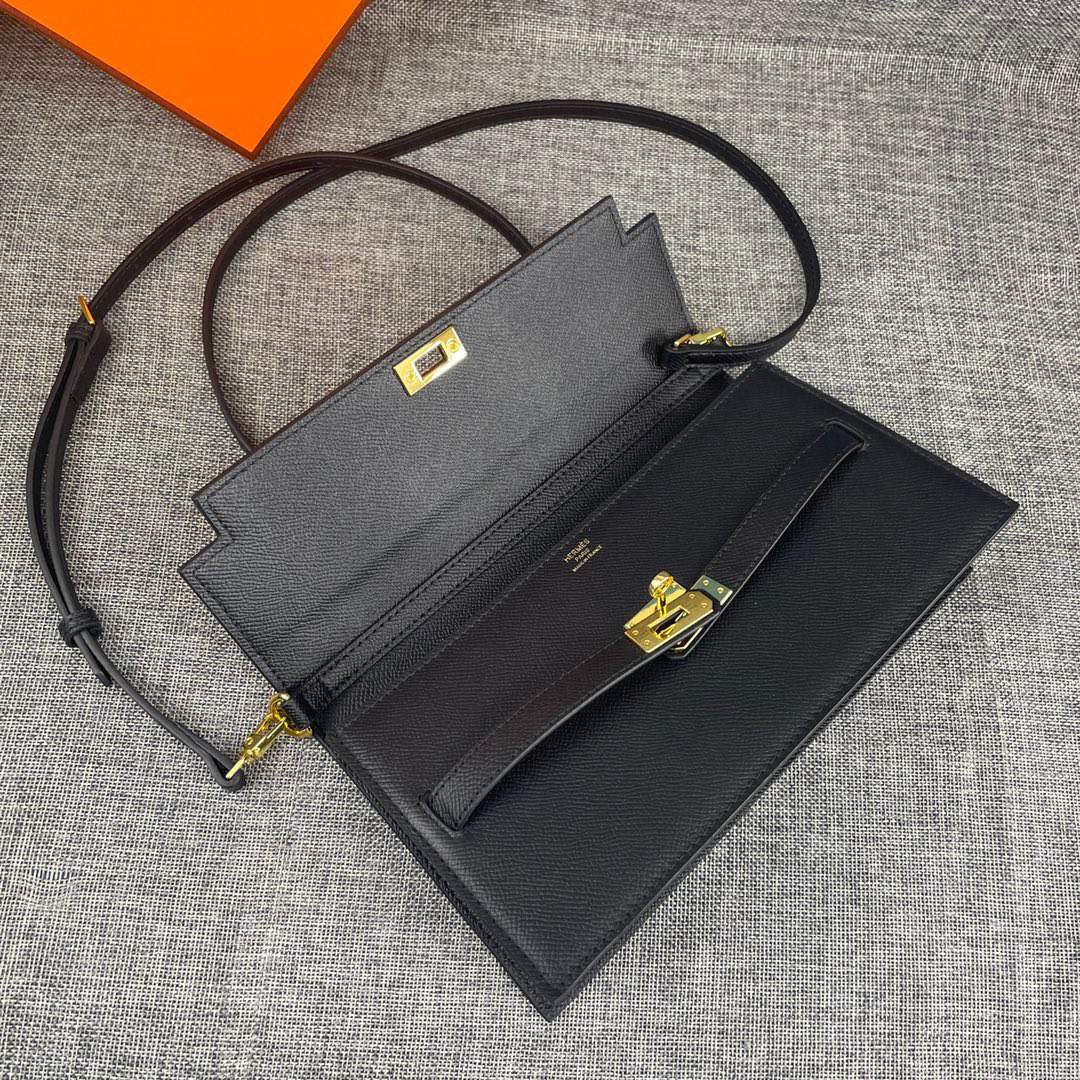 Hermès Kelly-Style Palm-Grain Leather Shoulder Crossbody Bag - Image 6