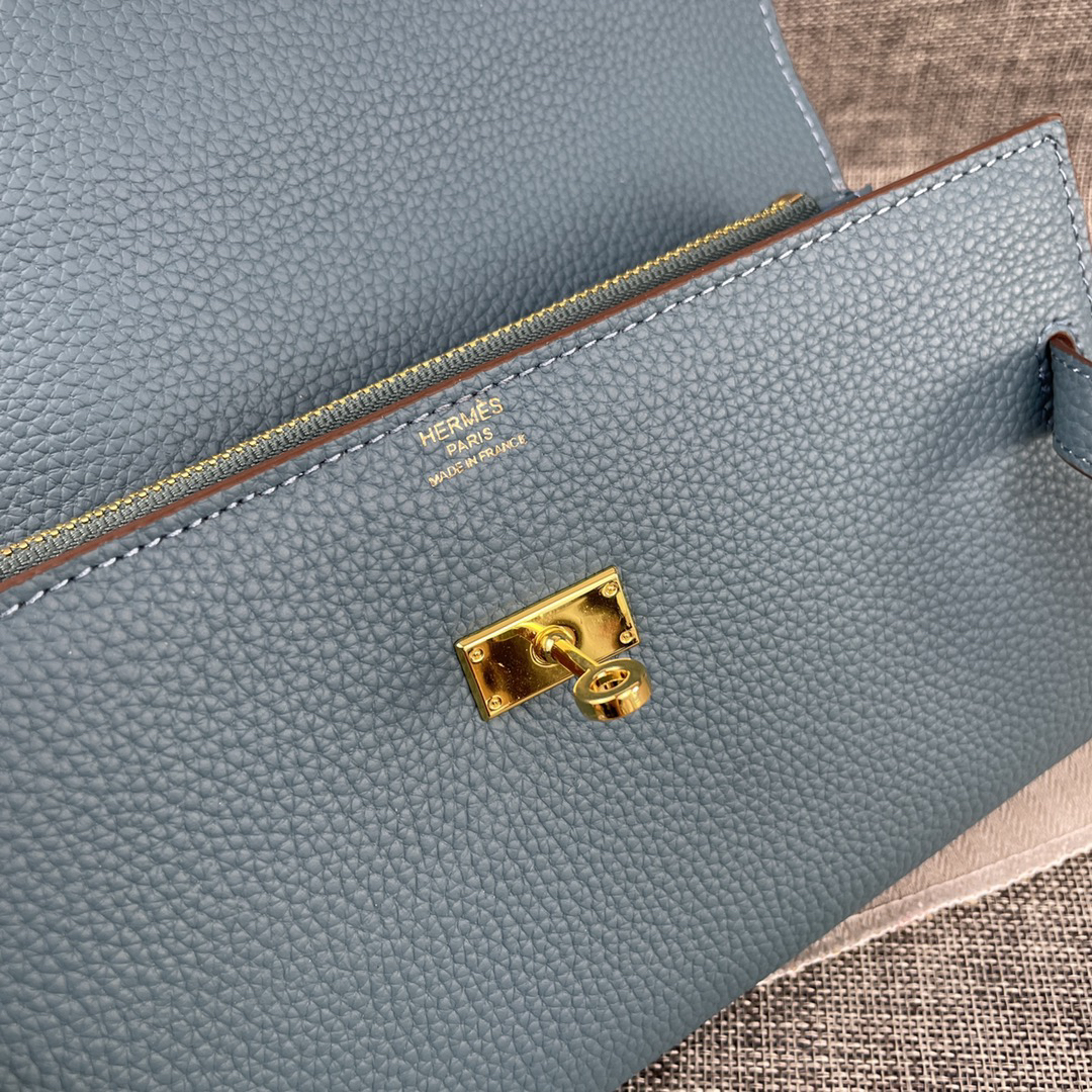Hermes Kelly Leather Clutch Bag - Image 6