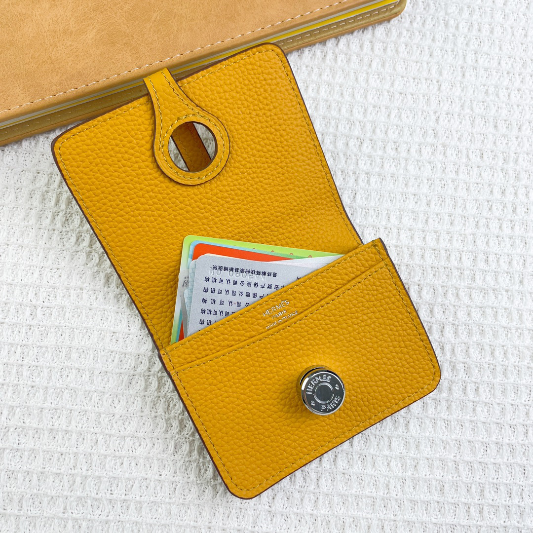 Hermes Togo Leather Wallet with Silver Hardware - Image 6