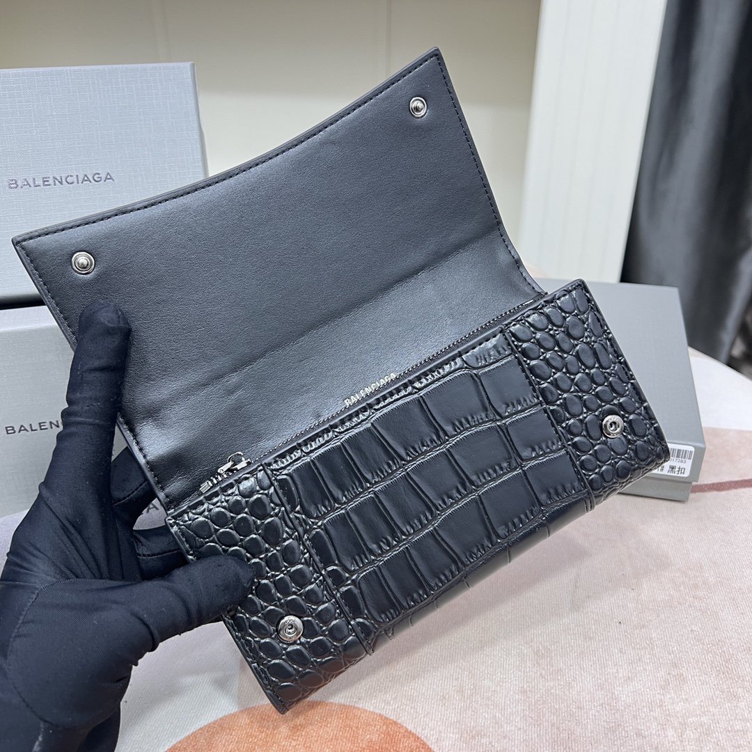 Balenciaga Large Crocodile-Embossed Leather Wallet - Image 6