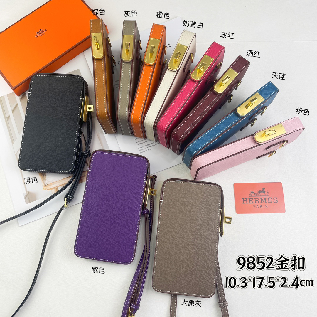 Hermès Hac a Box Tadelakt Calfskin Phone Case with Adjustable Shoulder Strap - Image 6