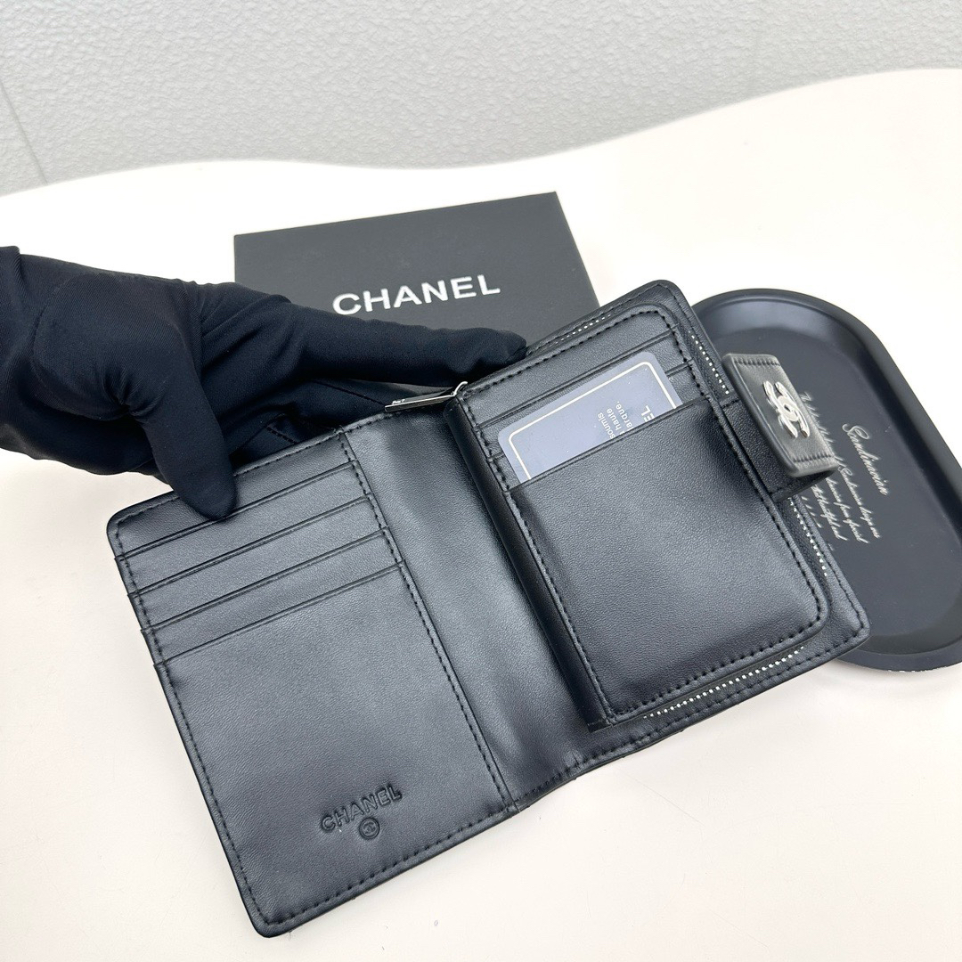 Chanel 8354 Multifunction Wallet - Black and Pink - Image 6