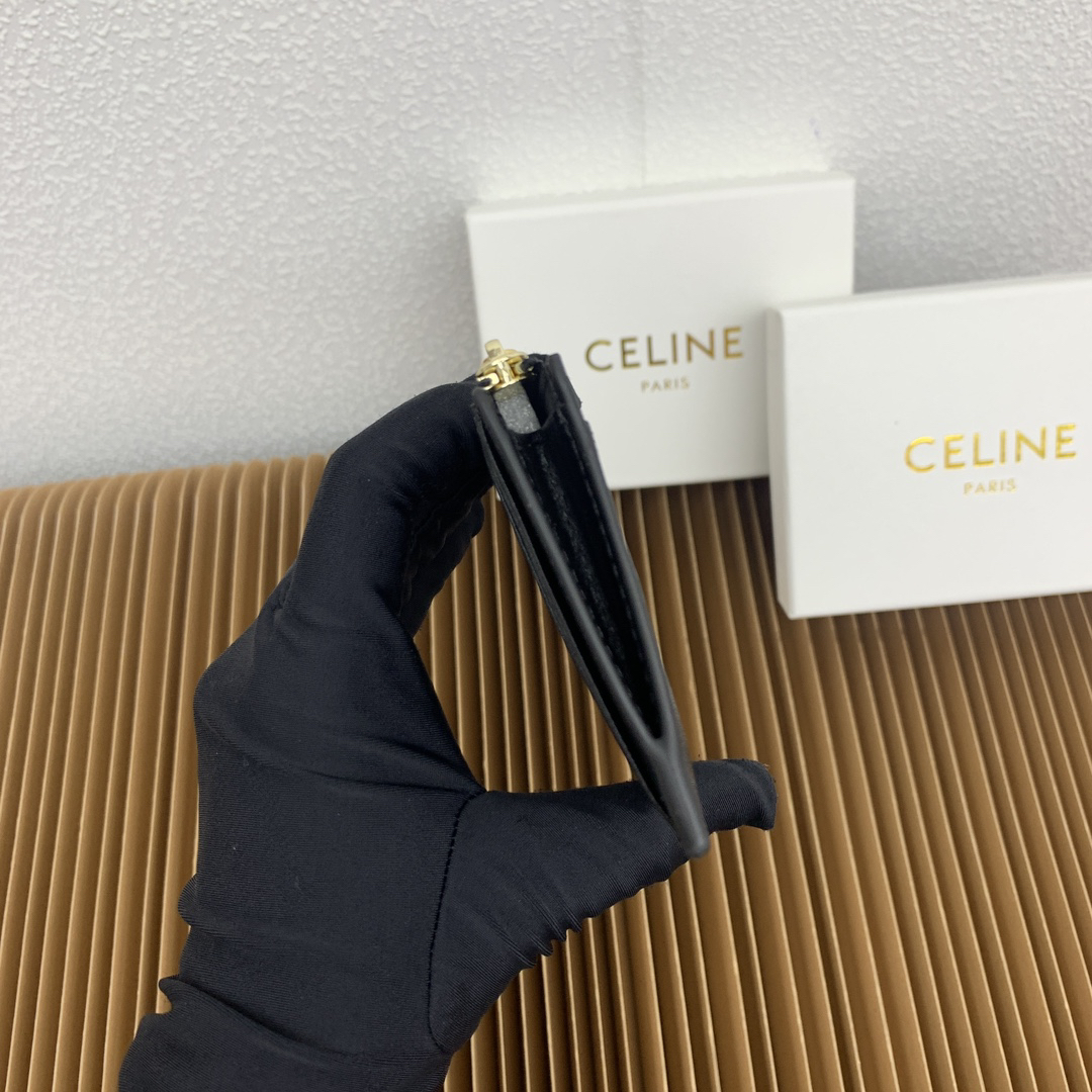 Celine Triomphe Leather Zip Card Holder - Image 6