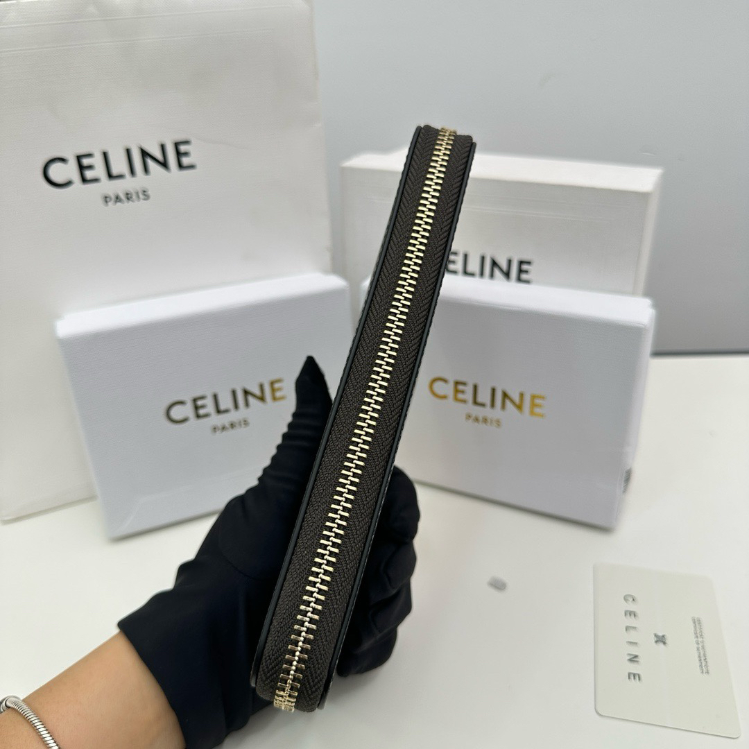 Celine Triomphe Cuir Large Zip Wallet - Image 6