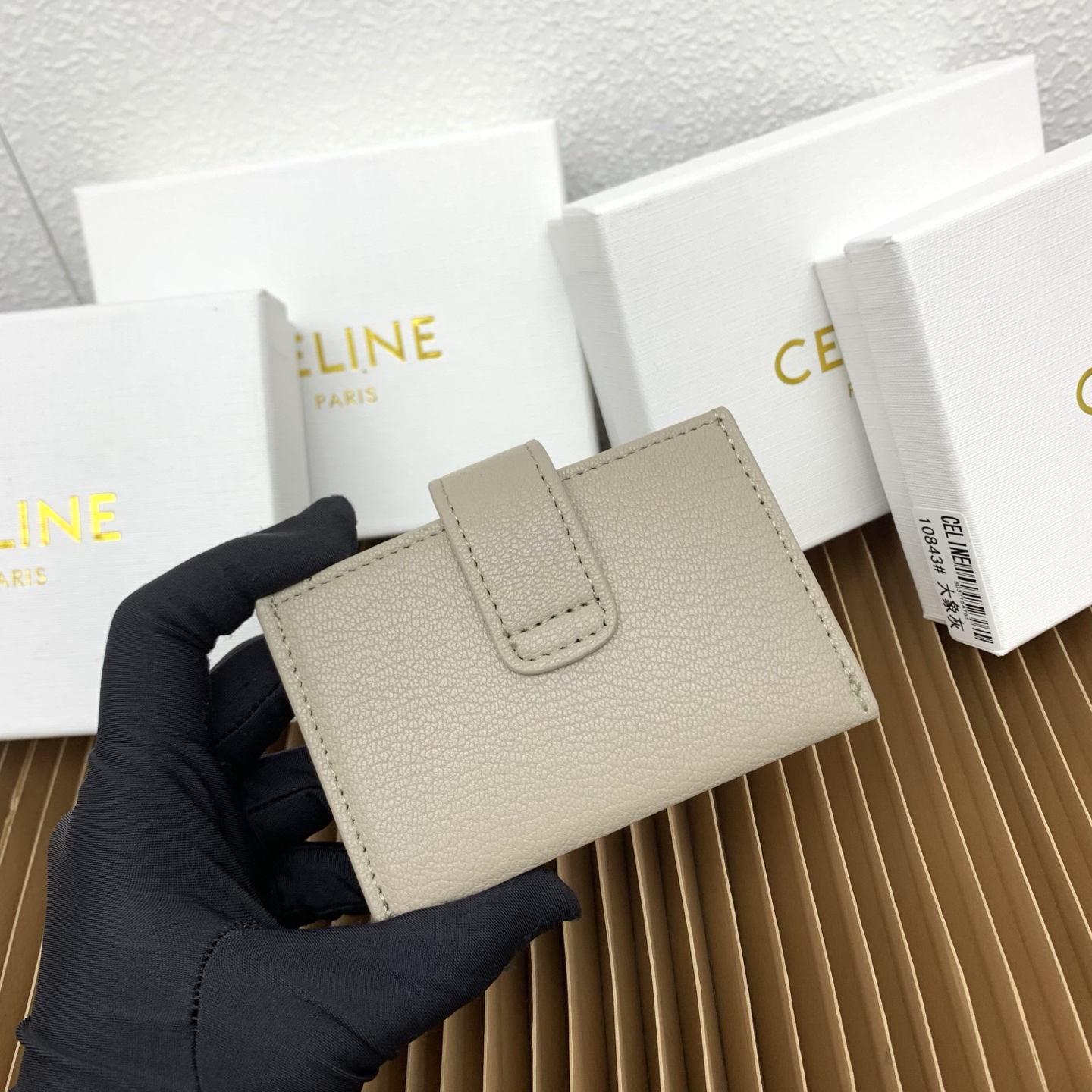 Celine Accordéon Triomphe Leather Card Holder - Image 6