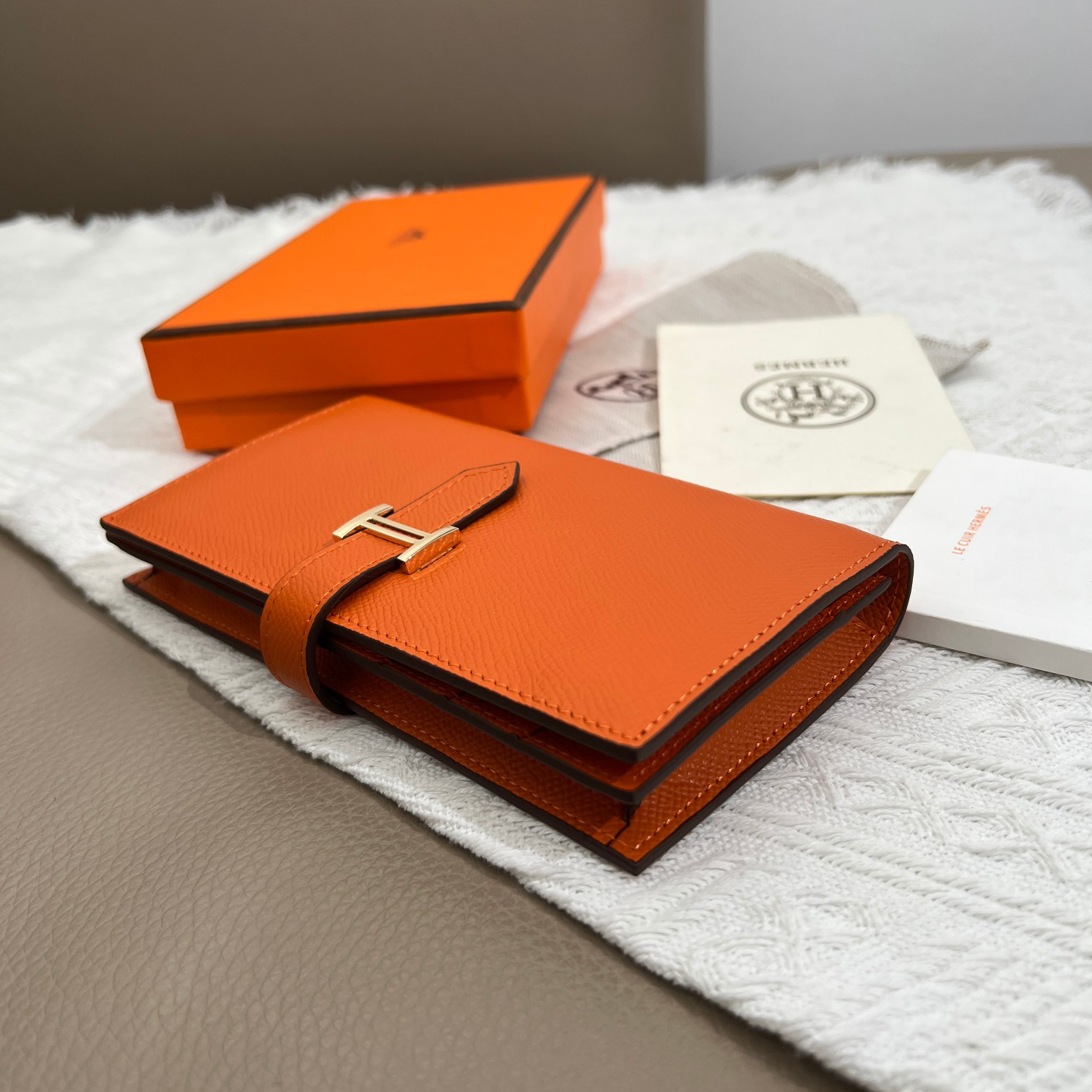 Hermes Women's Togo Leather Long Wallet - Image 6