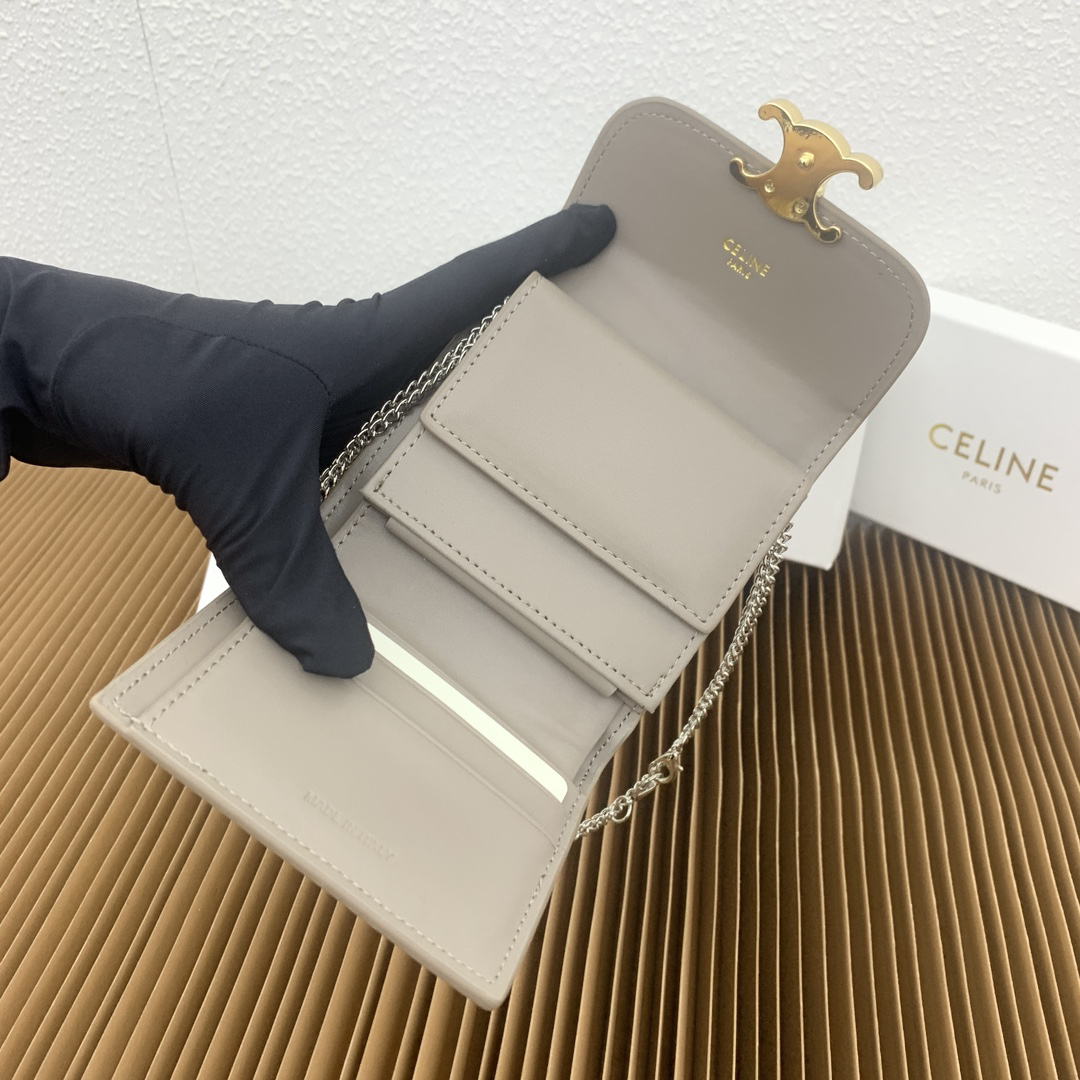 CELINE Small Triomphe Leather Flap Wallet - Image 6