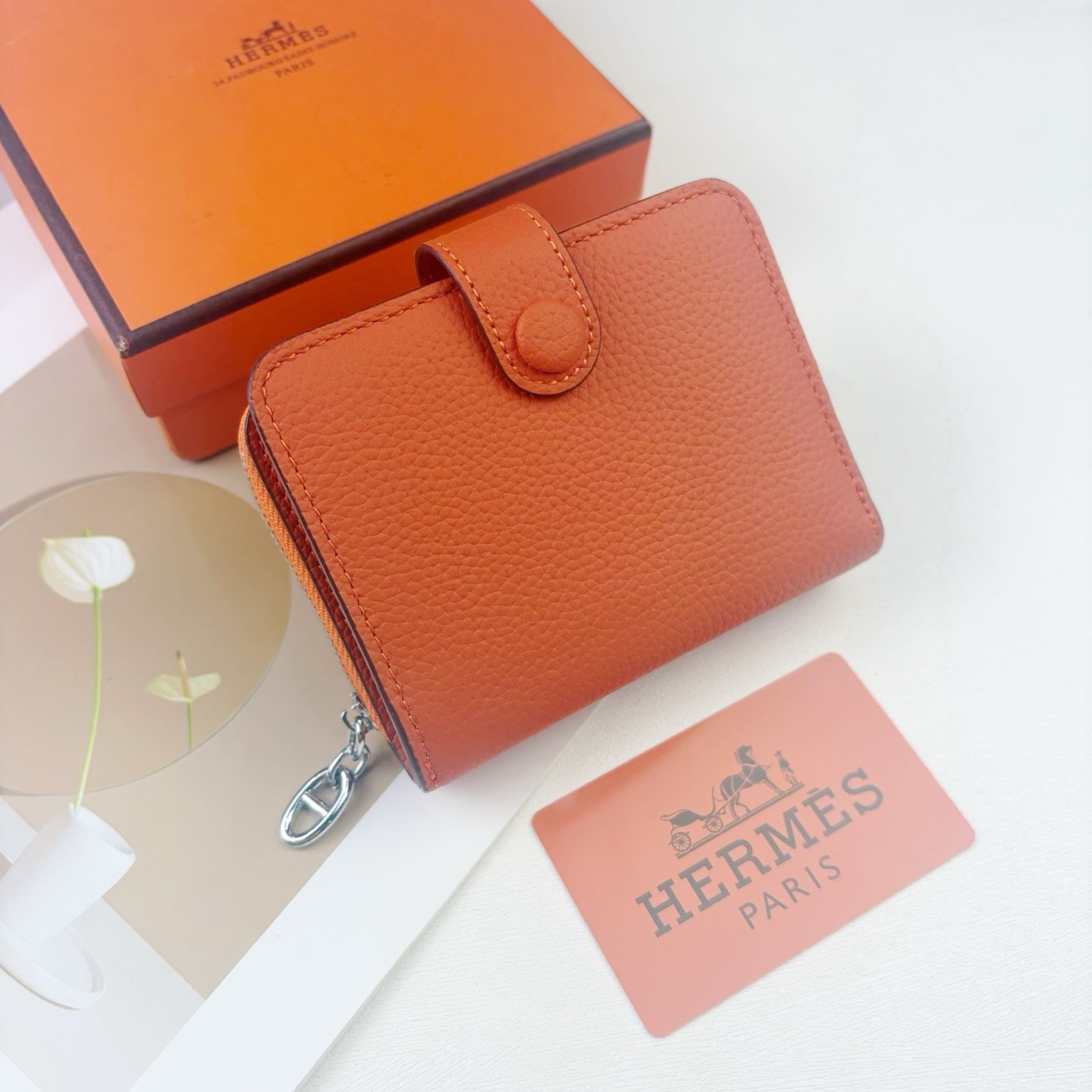 Hermes Silk'in Togo Leather Women's Wallet - Image 6