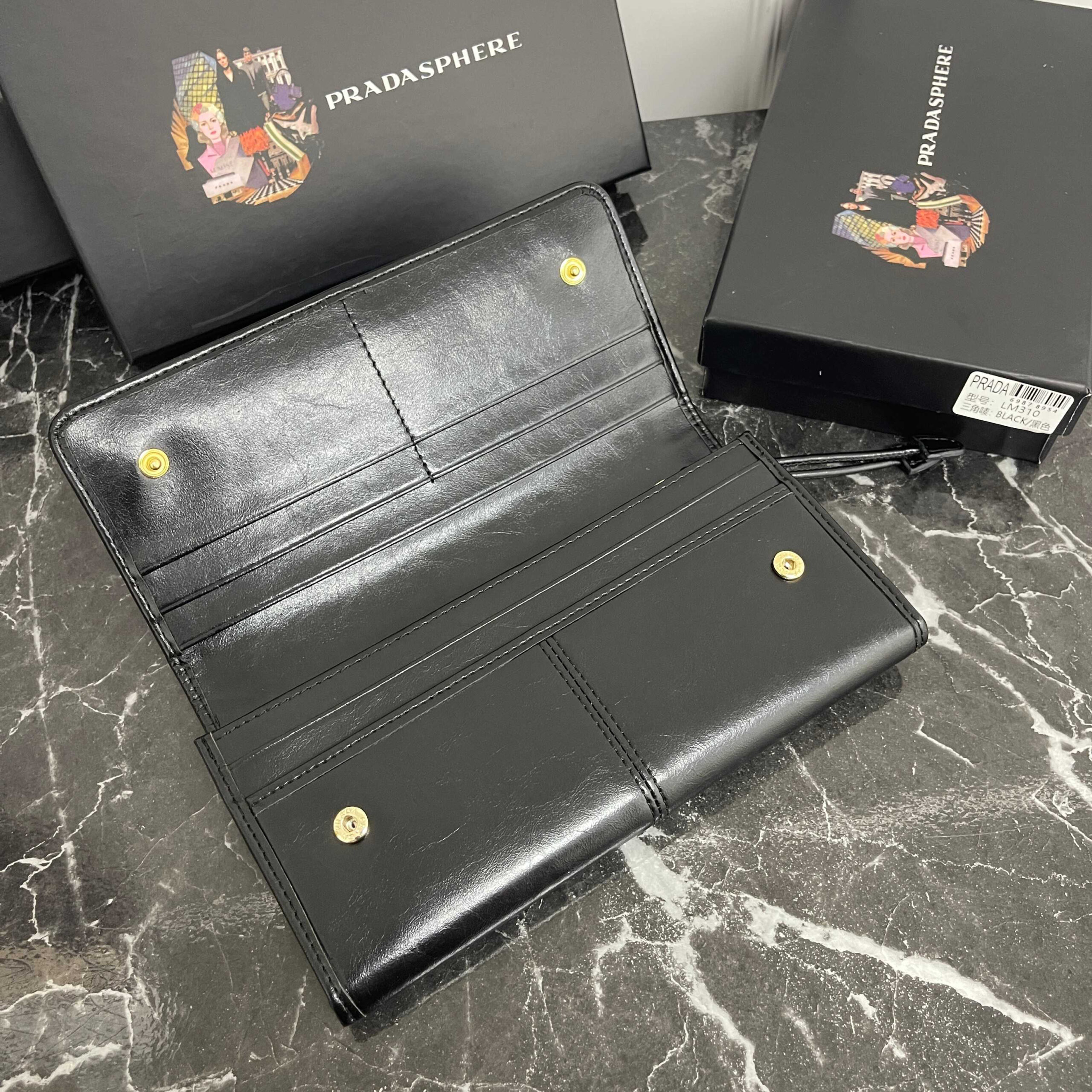 Prada Saffiano Leather Large Snap Wallet - Image 6