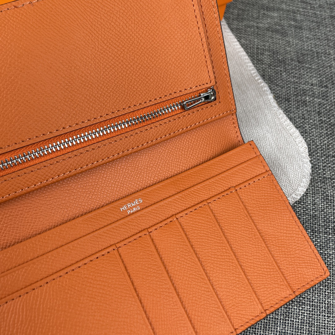 Hermes Empson Leather Zip Pocket Long Wallet - Image 6