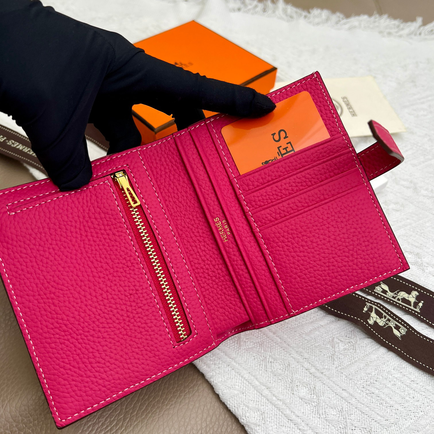 Hermes Vertical Pocket Wallet with Gold-Tone Hardware - Image 6