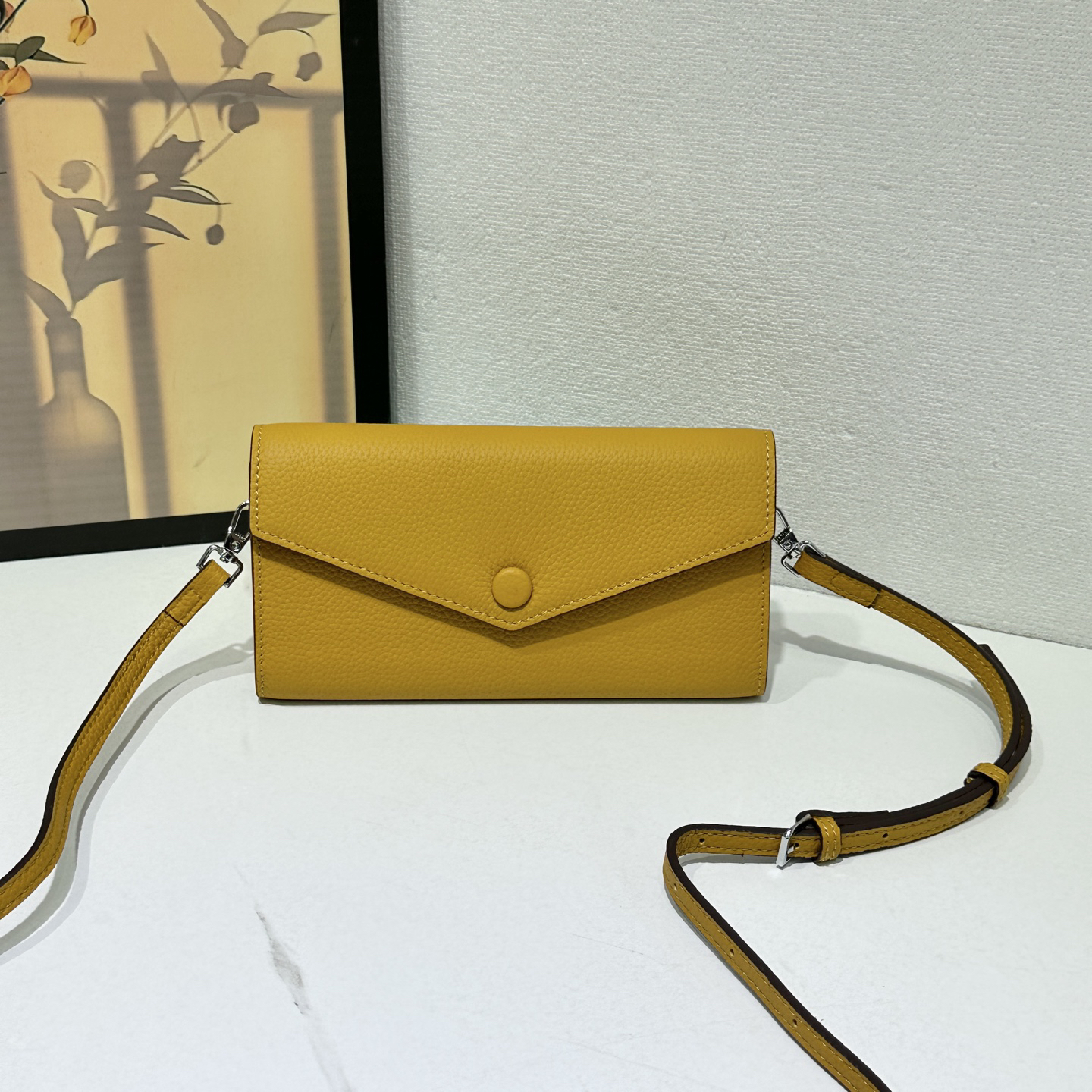 Hermès R.M.S Evercolor Togo Leather Crossbody Wallet Bag - Image 6