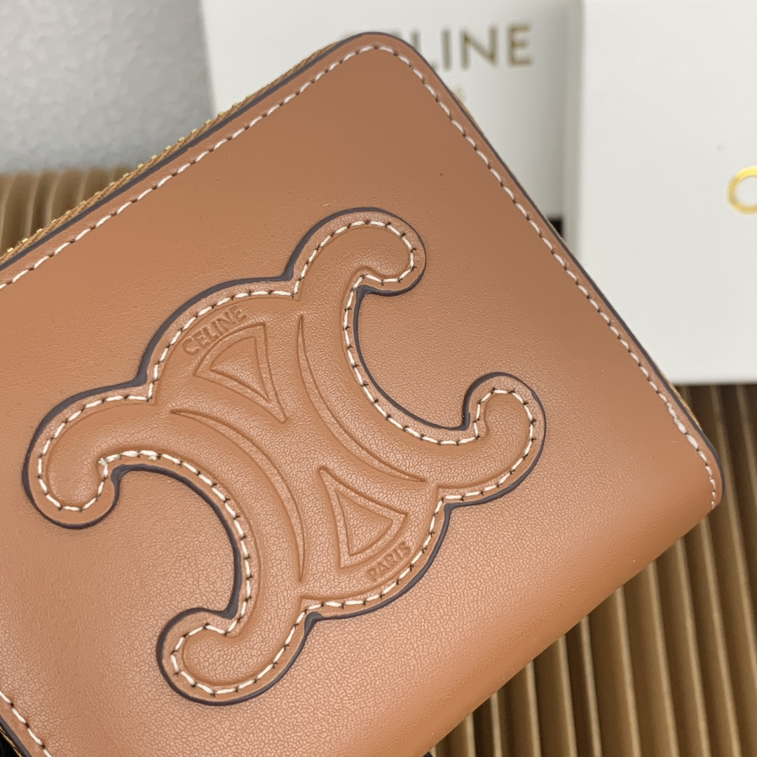 Celine Triomphe Cuir Compact Zipper Wallet - Image 6