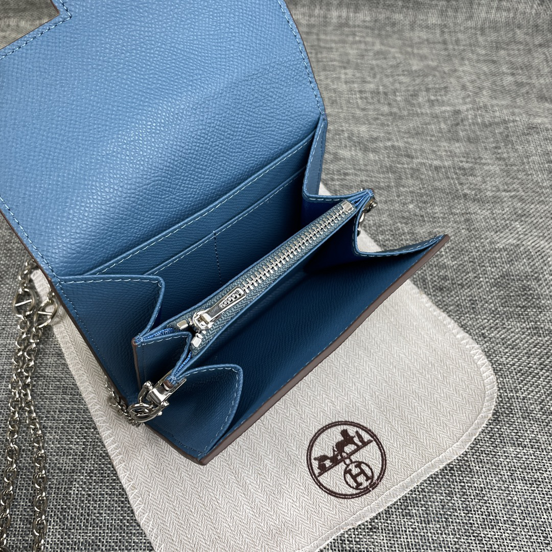 Hermes Constance Palm-Grain Leather Card Holder - Image 6