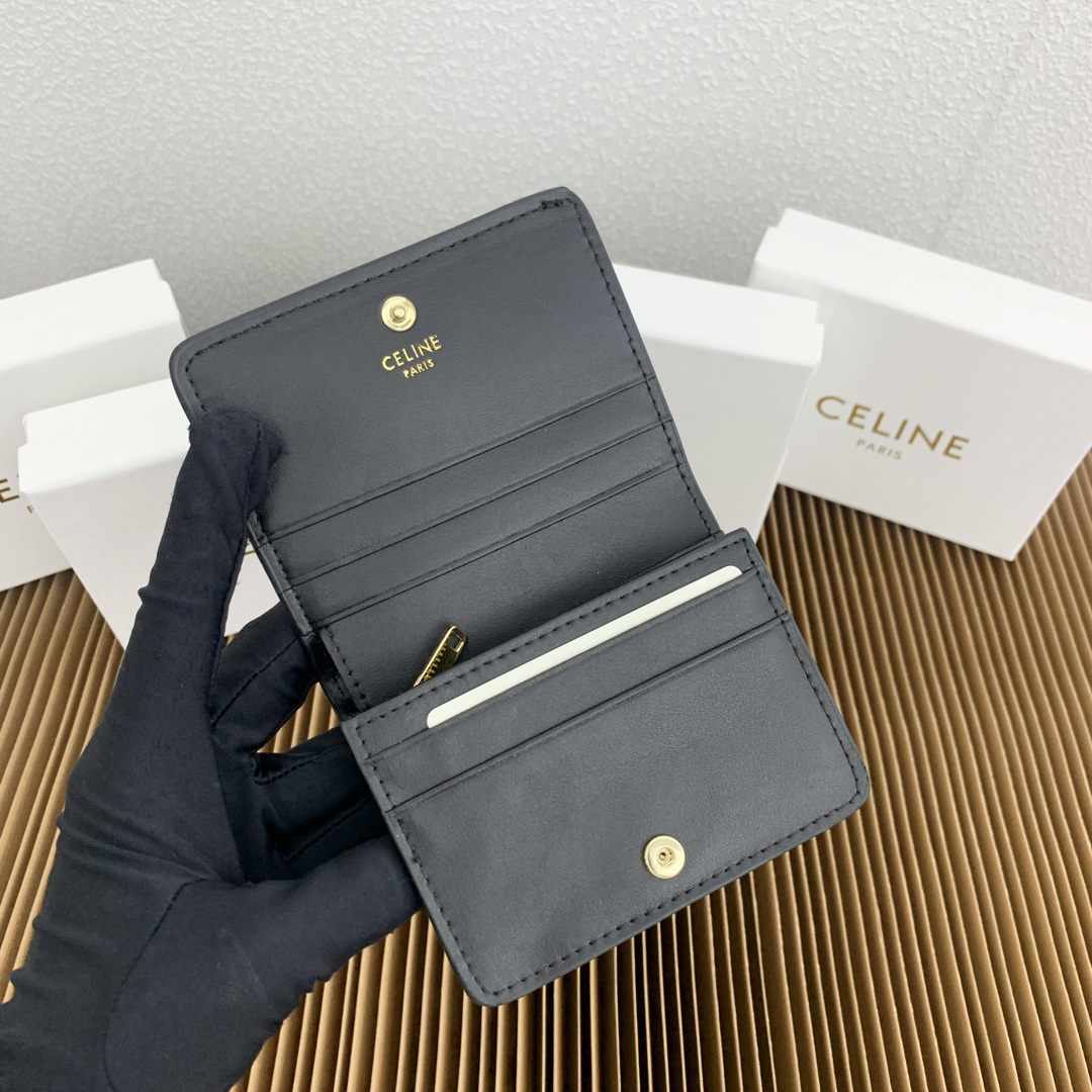 Celine Triomphe Leather Short Wallet - Image 6