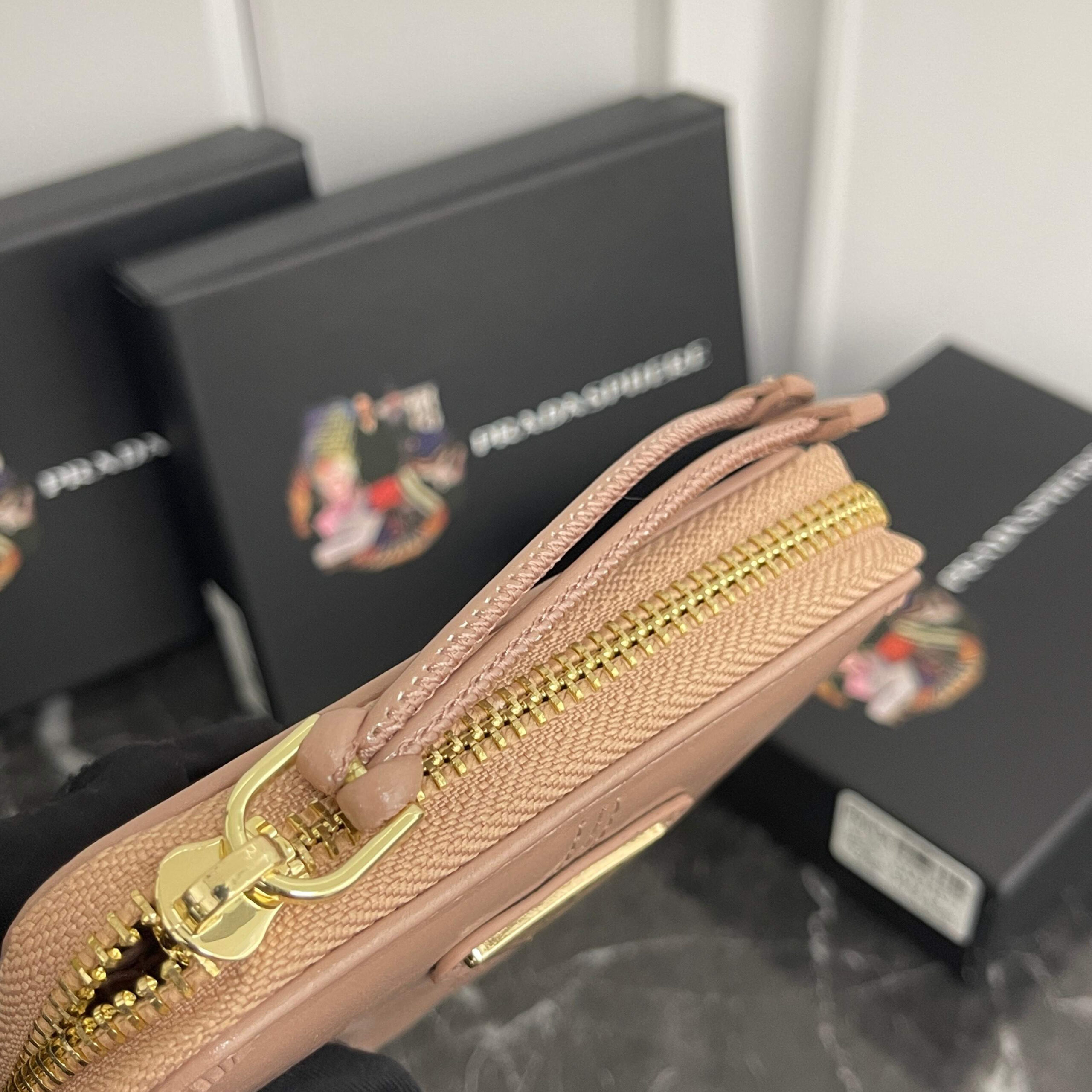 Prada Leather Logo Zip Coin Purse - Image 6